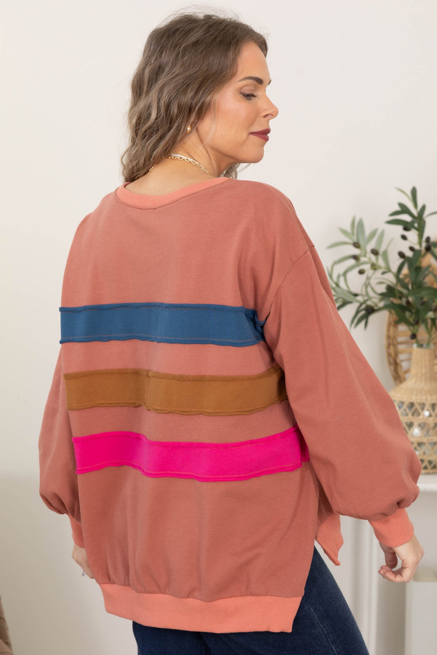 Cut Edge Three Color Band Sweatshirts