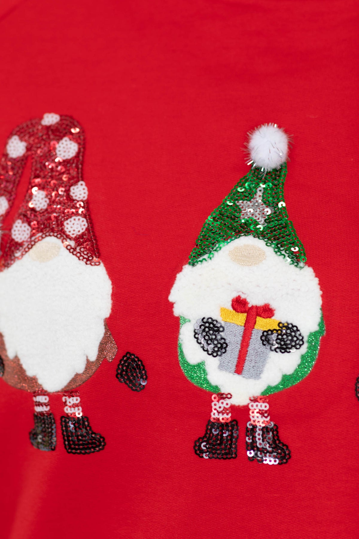 Red Holiday Gnome Graphic Sweatshirt