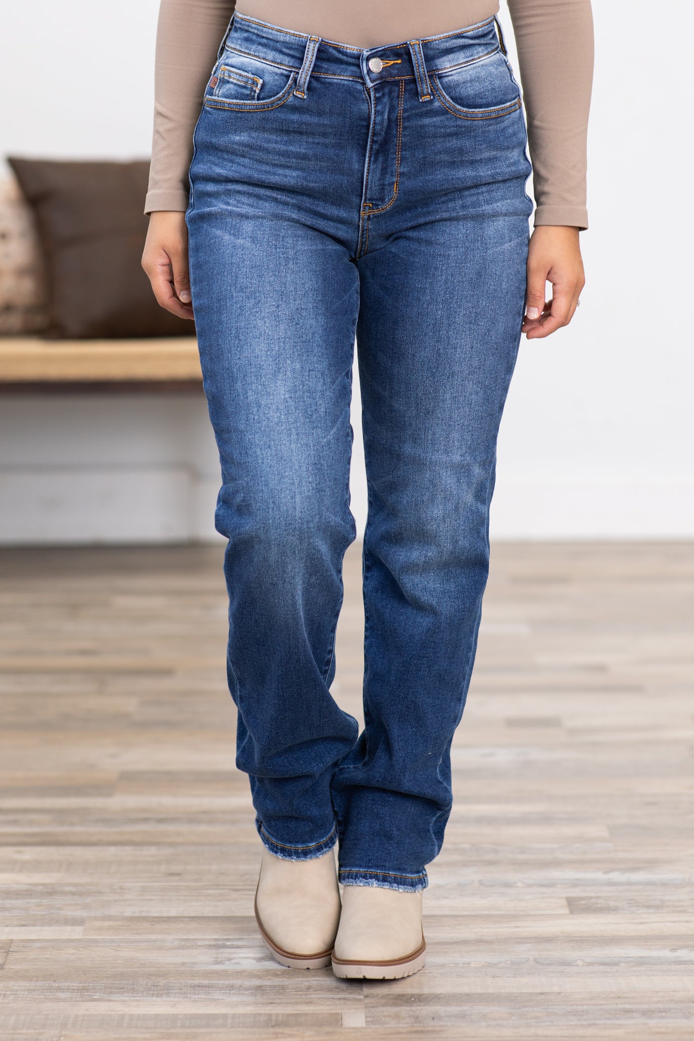 Judy Blue Thermal Insulated Straight Leg Jeans