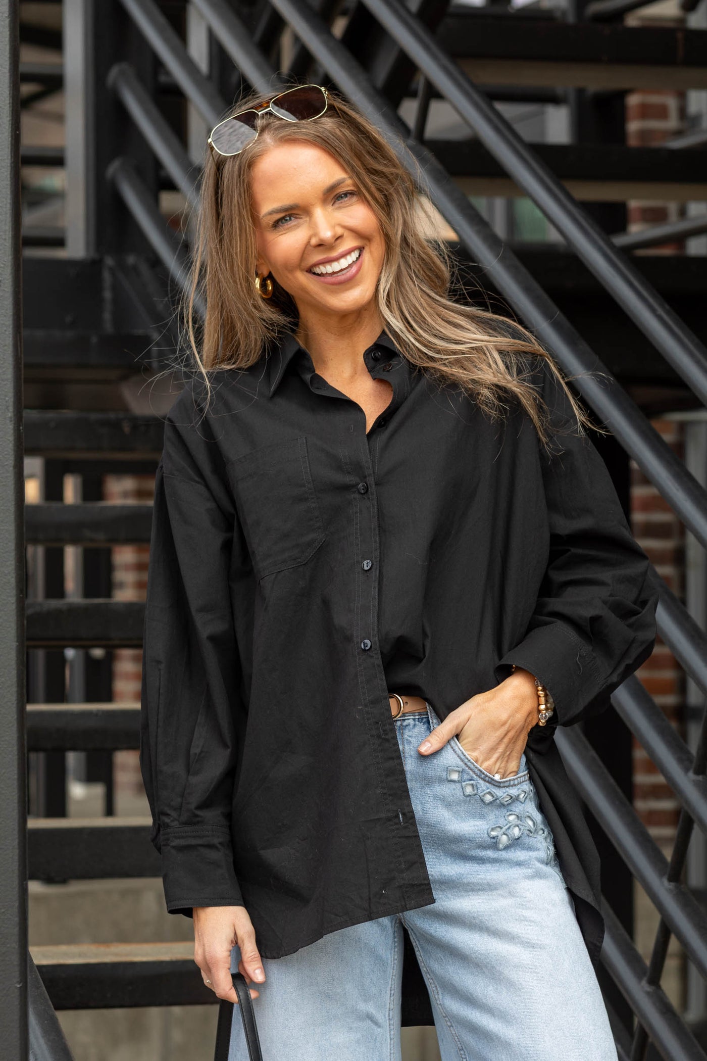 Oversized Button Down Boyfriend Shirts- 100% Cotton