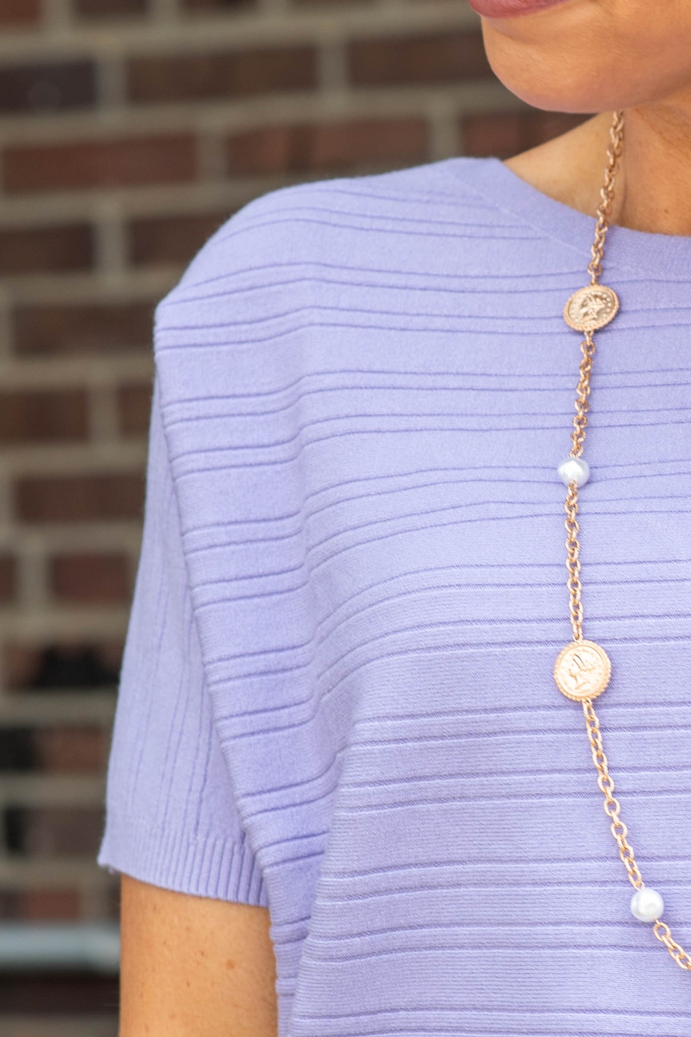 Soft Rib Short Sleeve Knit Top