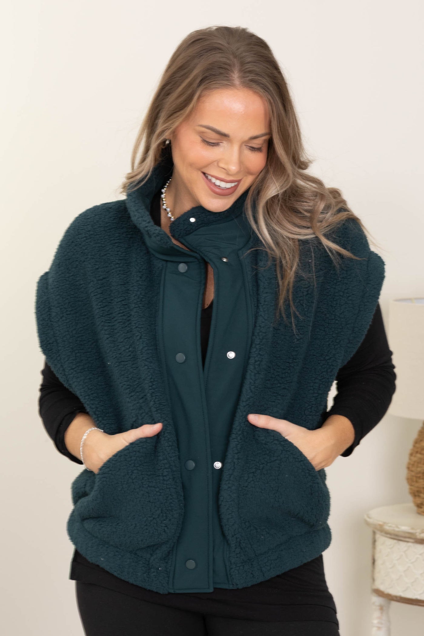 Oversized Micro Sherpa Vests