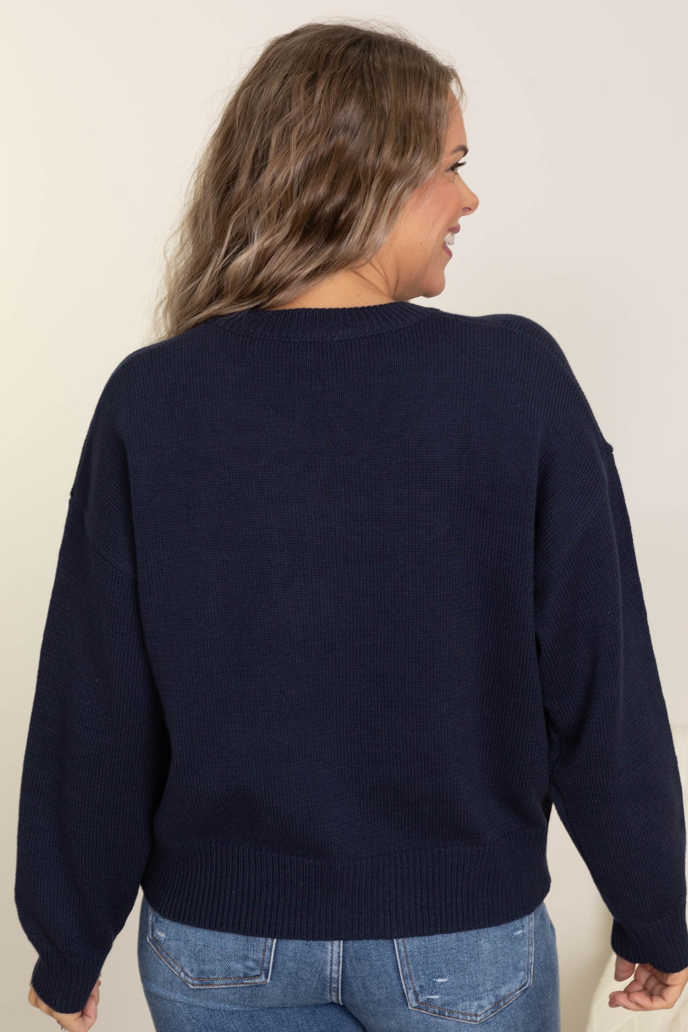 Navy Sweater With Gingerbread Man