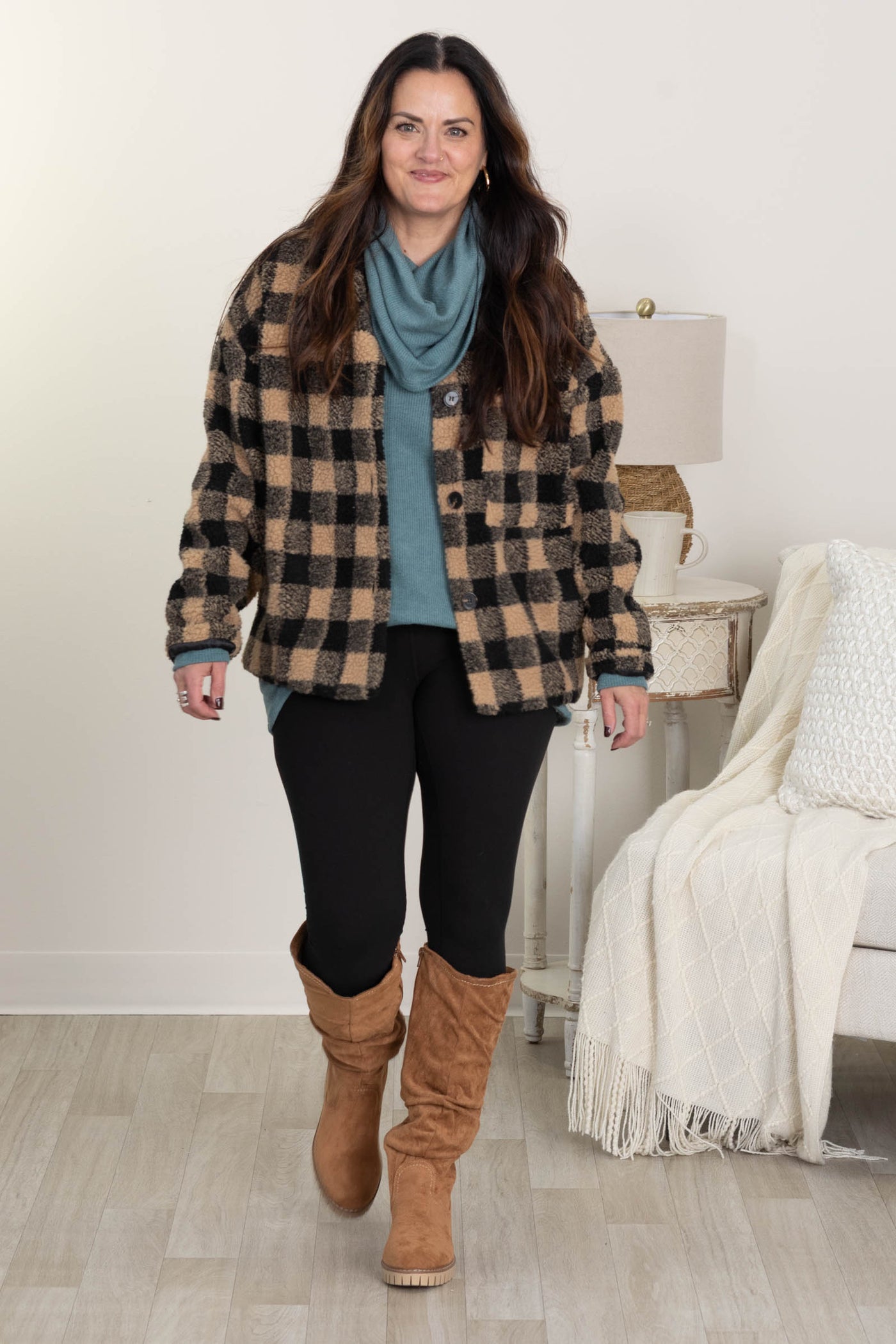 Long Sleeve Soft Knit Cowl Neck Tops