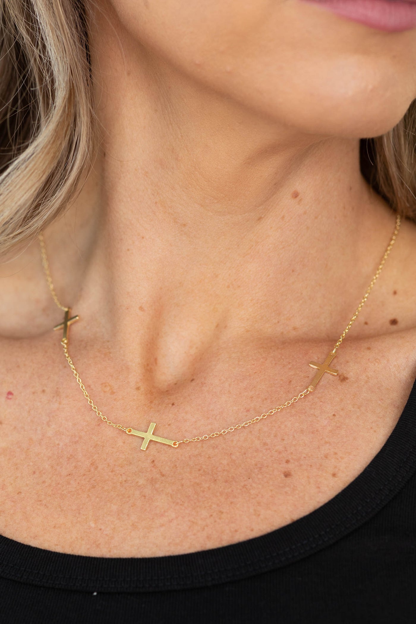 Divine Trio Gold Necklace
