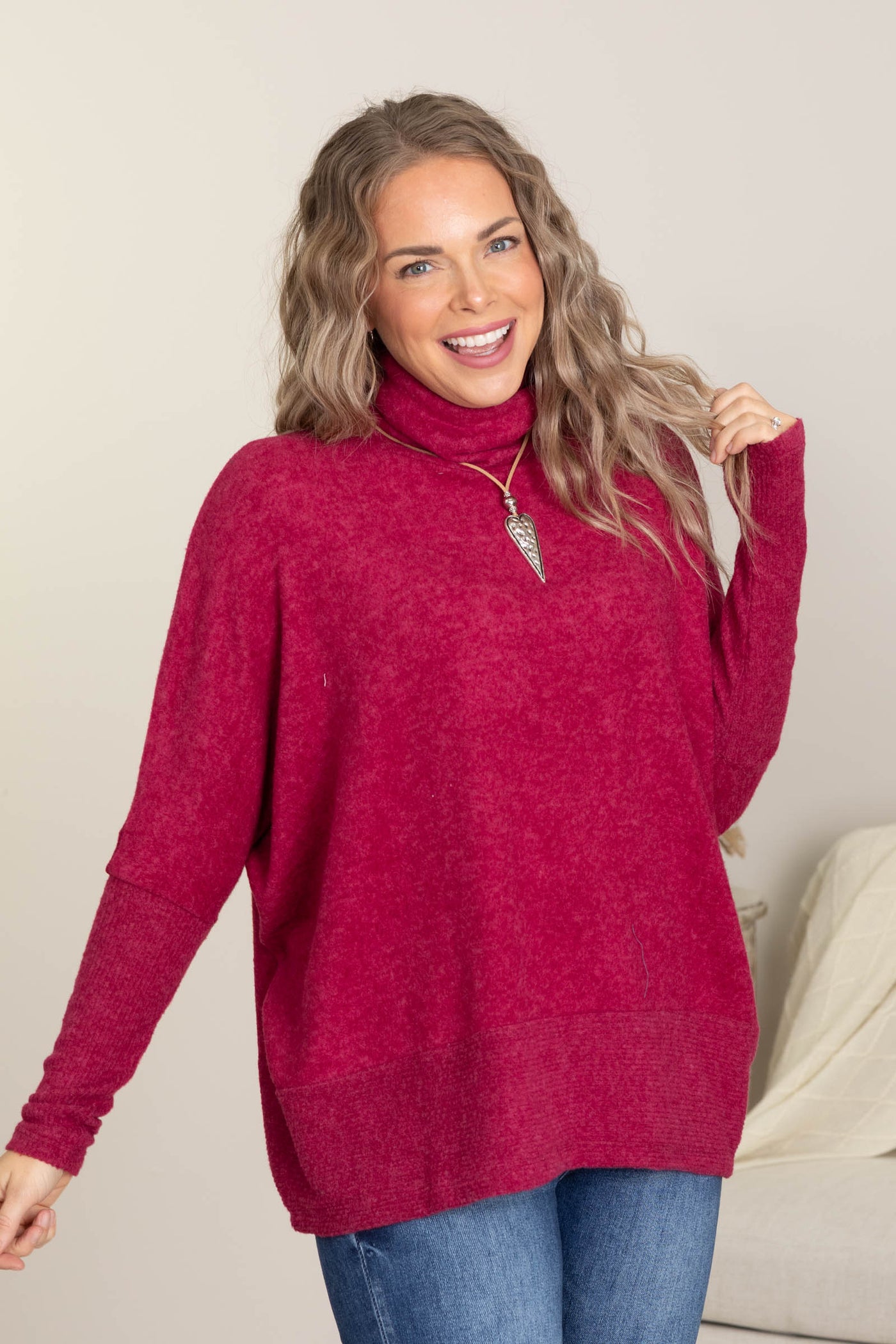 Brushed Melange Hacci Turtleneck