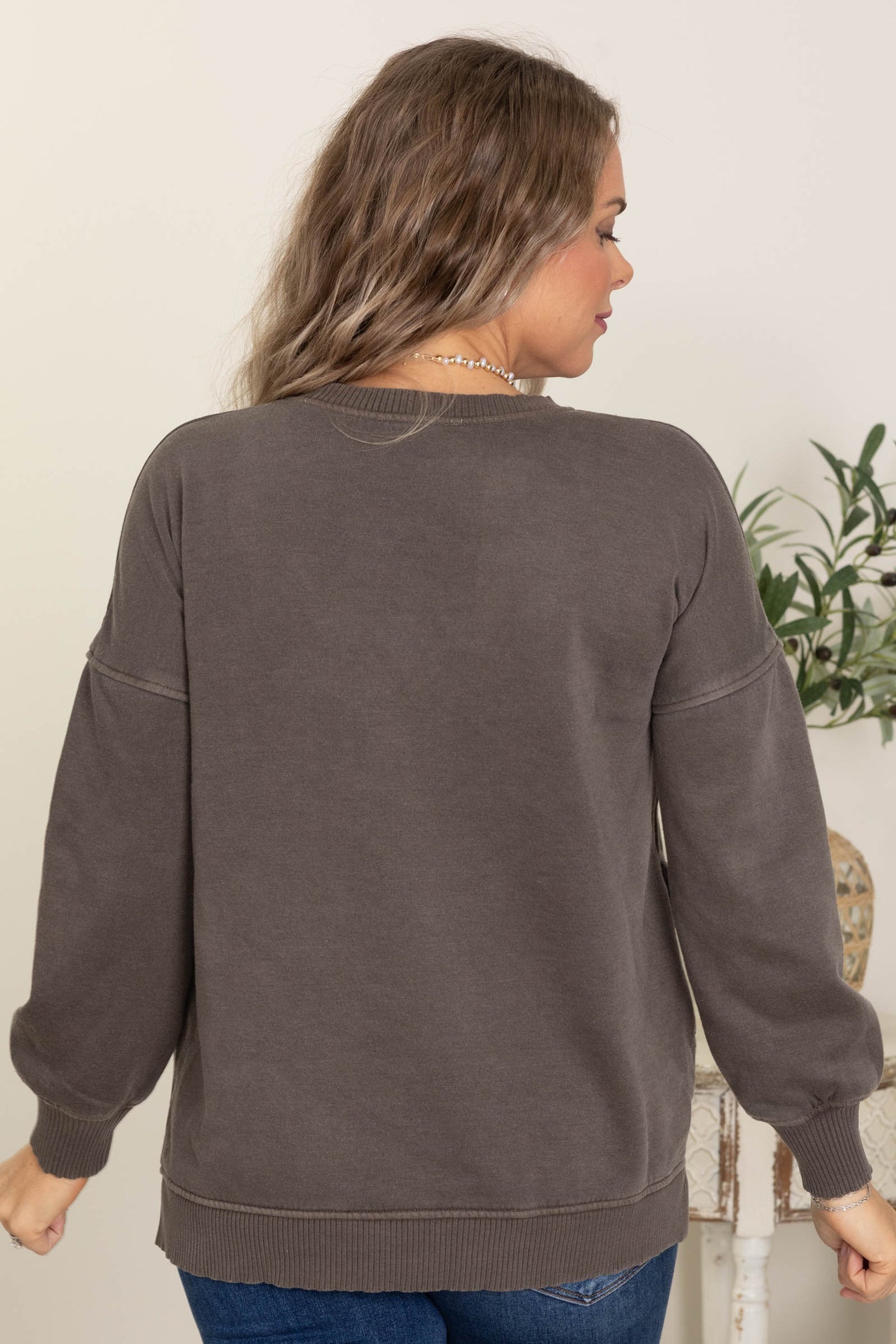 Pigment Dyed Fleece Sweatshirt With Pockets