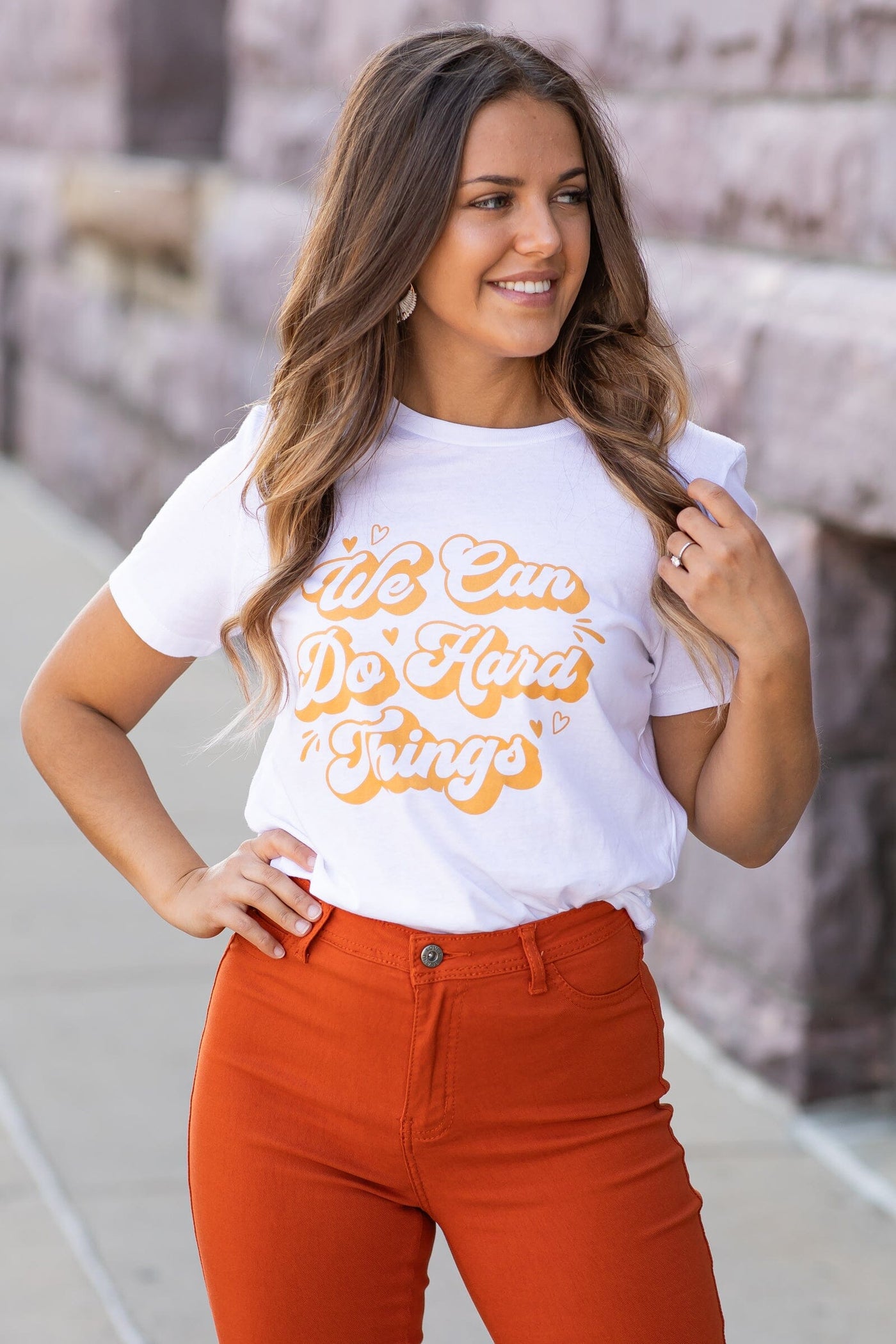 White We Can Do Hard Things Graphic Tee - Filly Flair