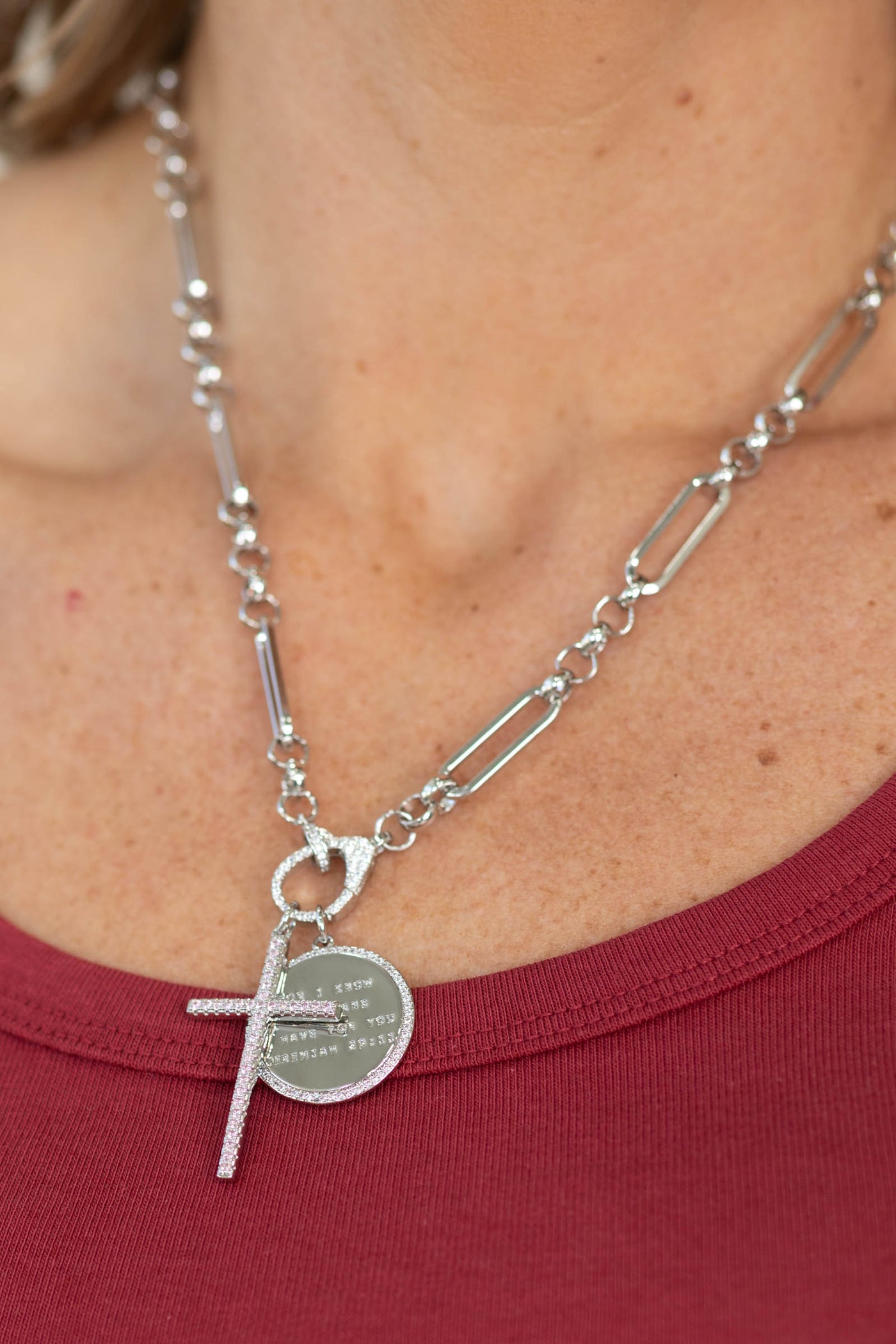 Jeremiah 29:11 with Cross Silver Necklace