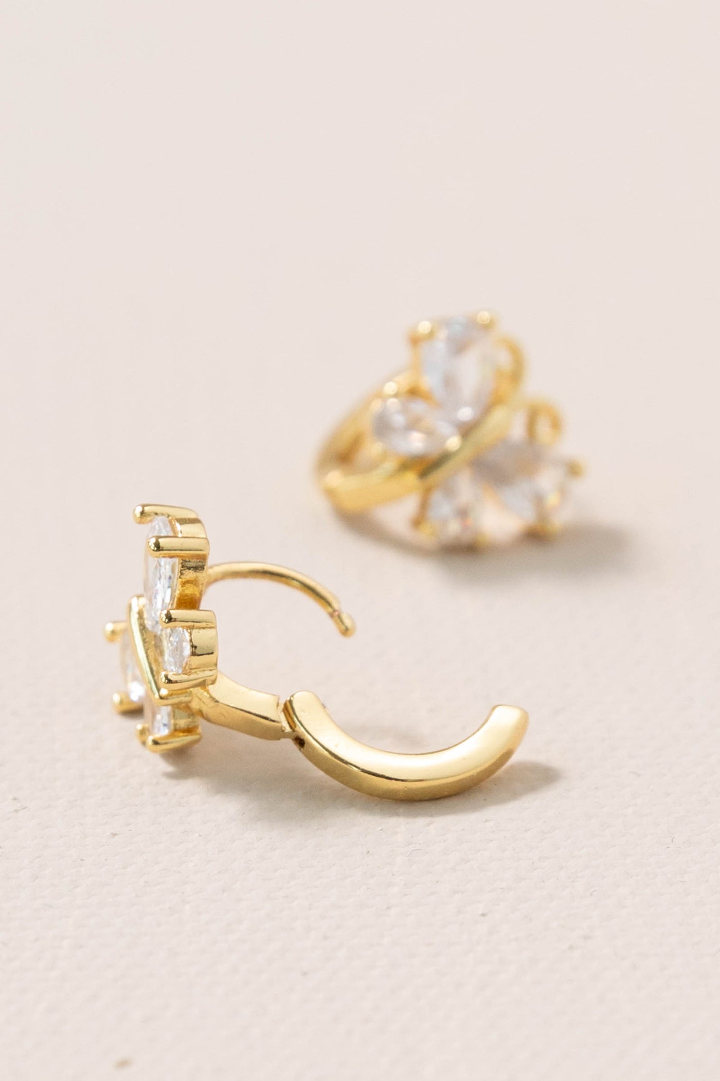 Crystal Butterfly Huggie Earrings