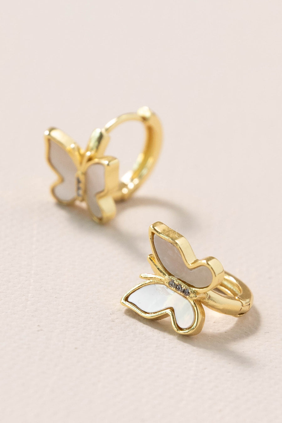 Opal Butterfly Huggie Earrings