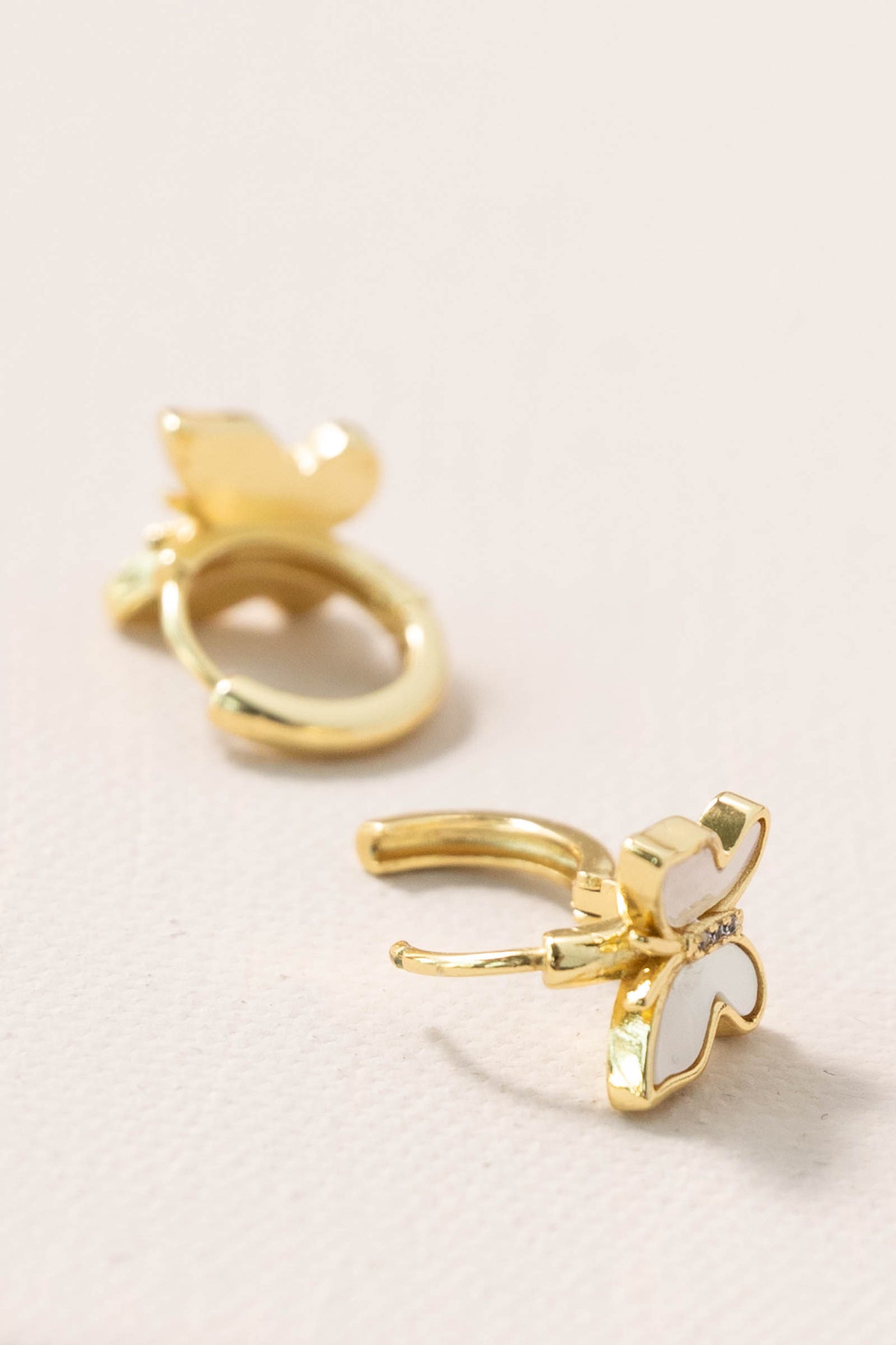 Opal Butterfly Huggie Earrings