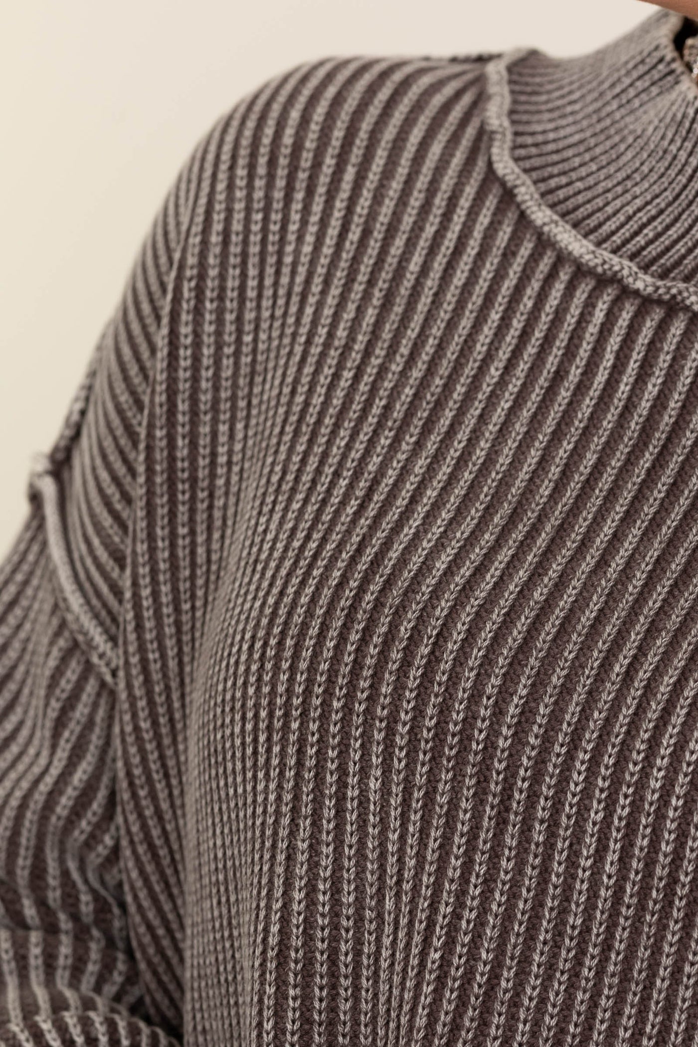 Washed Side Slit Oversized Sweaters