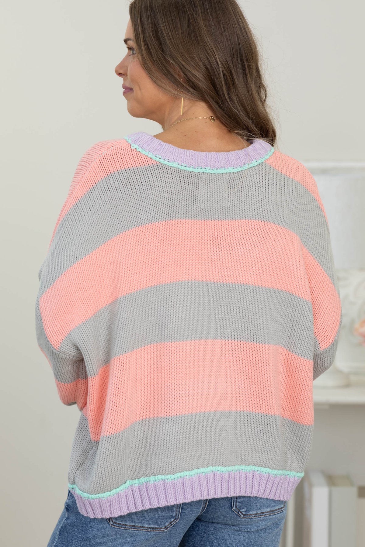 Ribbed Sunset Stripe Sweater