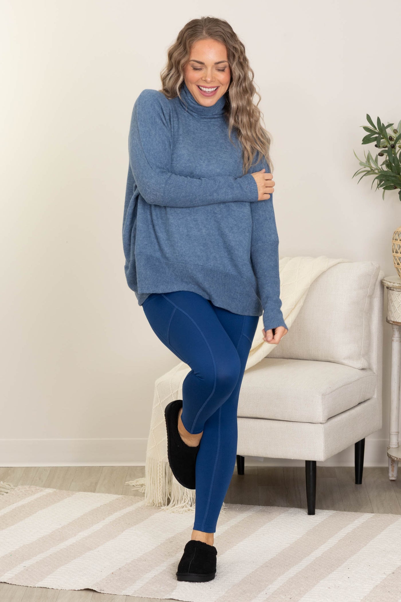 Brushed Melange Hacci Turtleneck