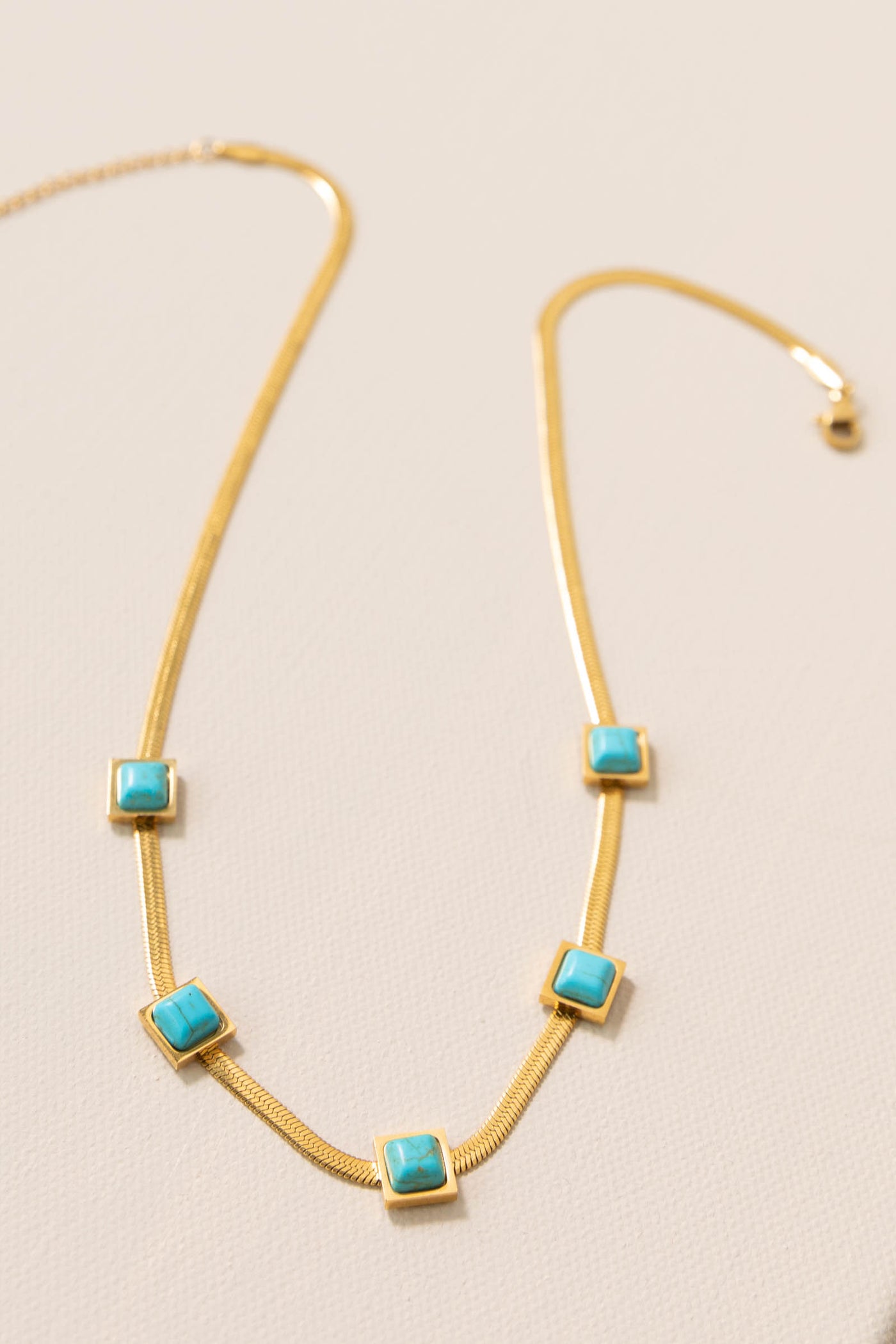 Turquoise Heringbone Necklace