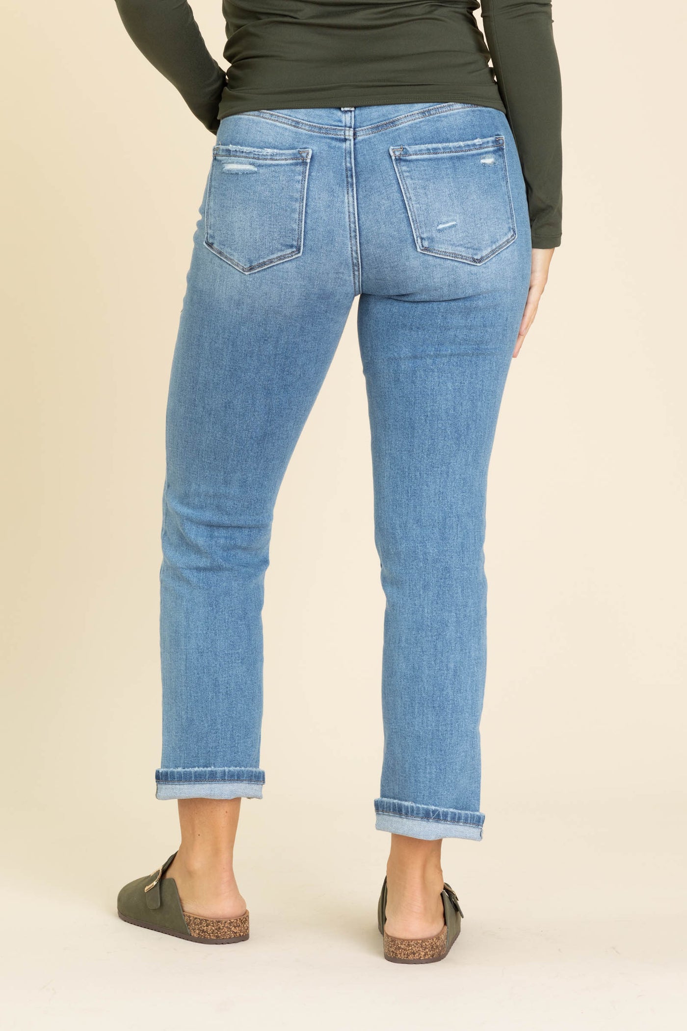 Lovervet Cuffed Crop Slim Straight Jeans