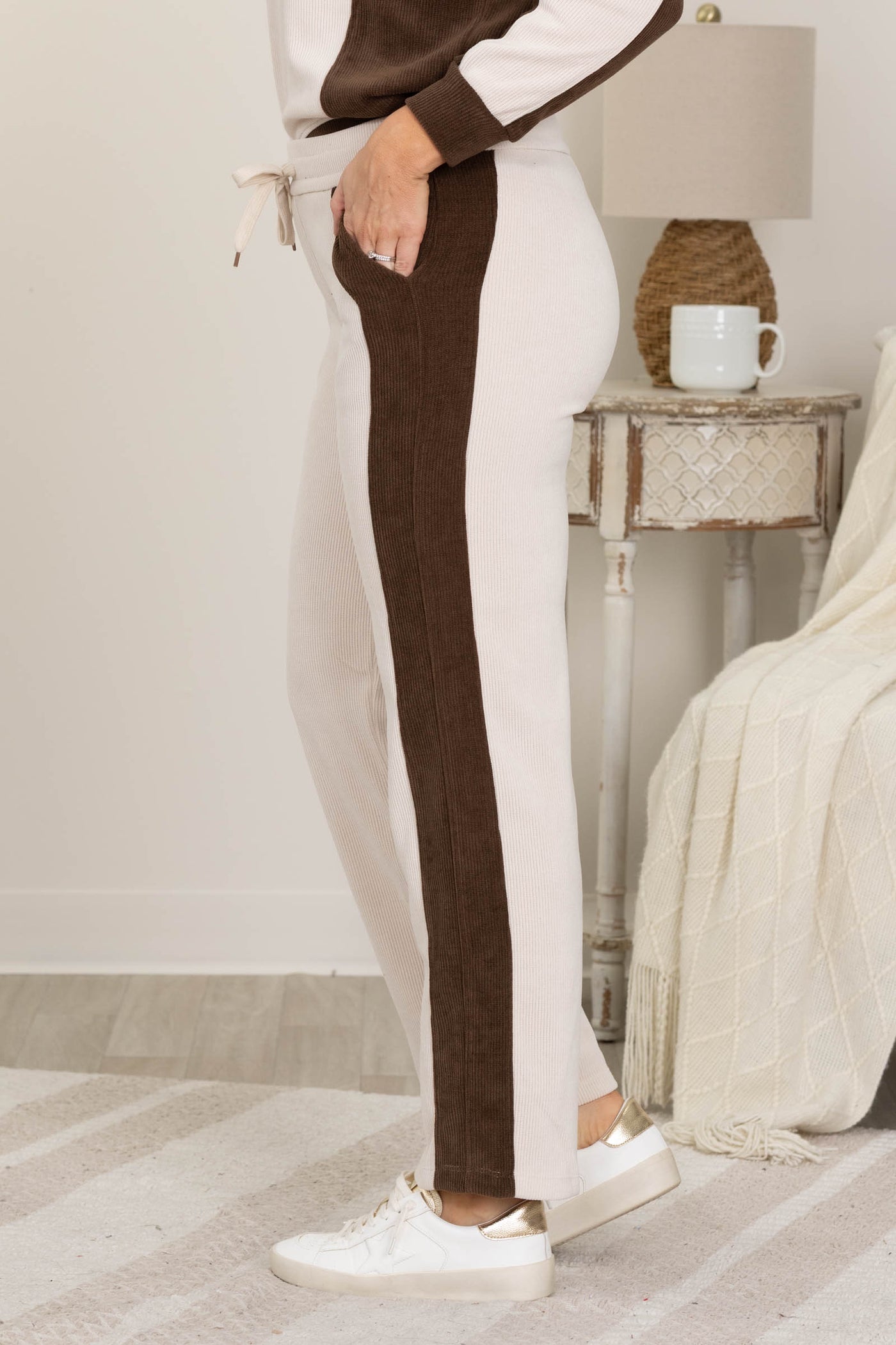 Relaxed Colorblock Corduroy Pants