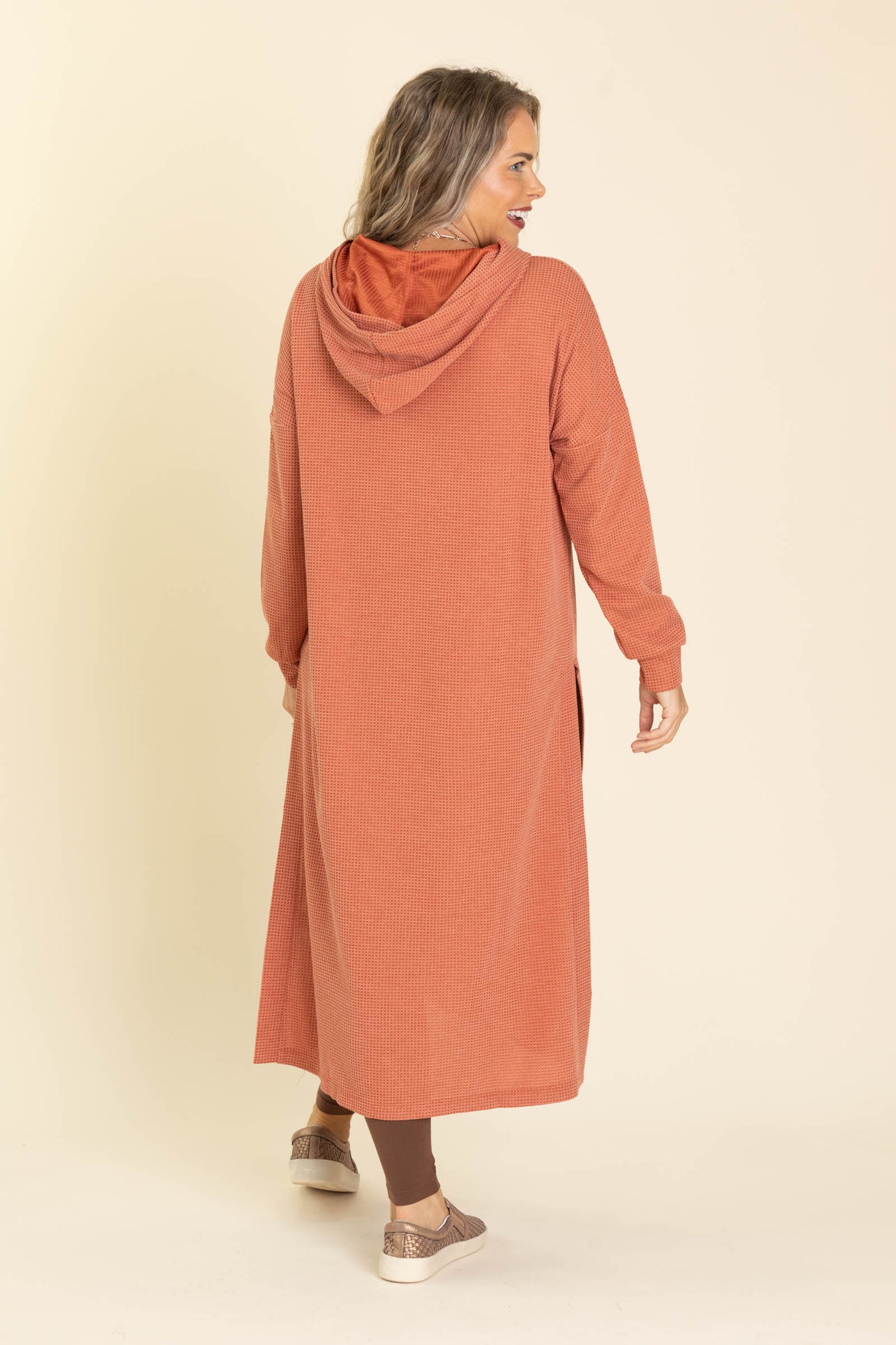 hoodie midi dress Long Sweatshirt Hoodie Dress with Glass Beaded Fringe David's Road US