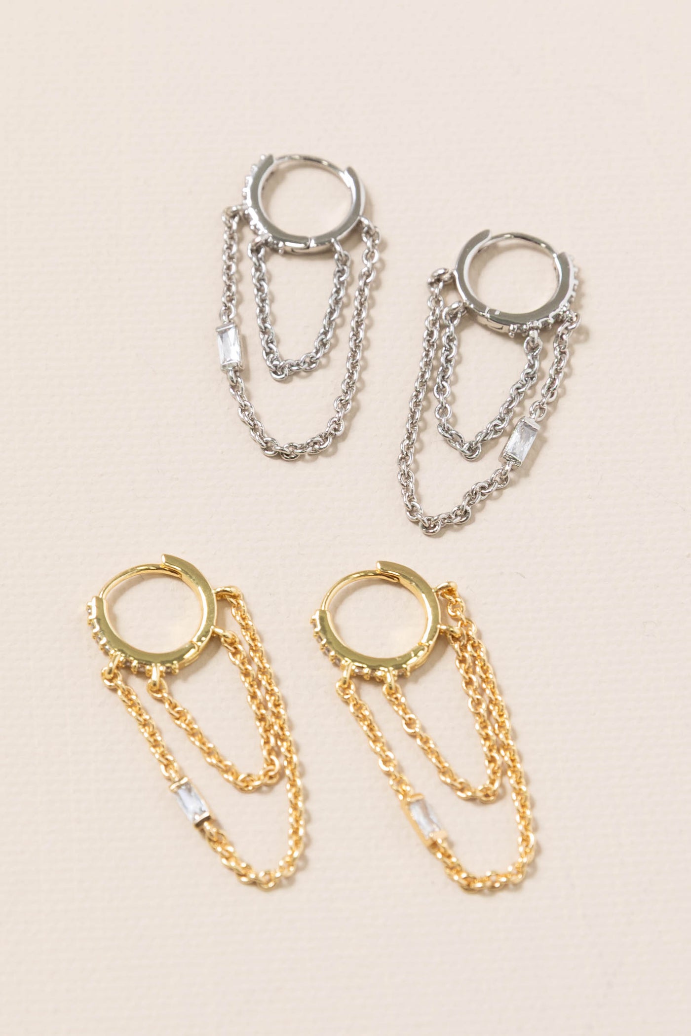 Thea Chain Huggie Earrings