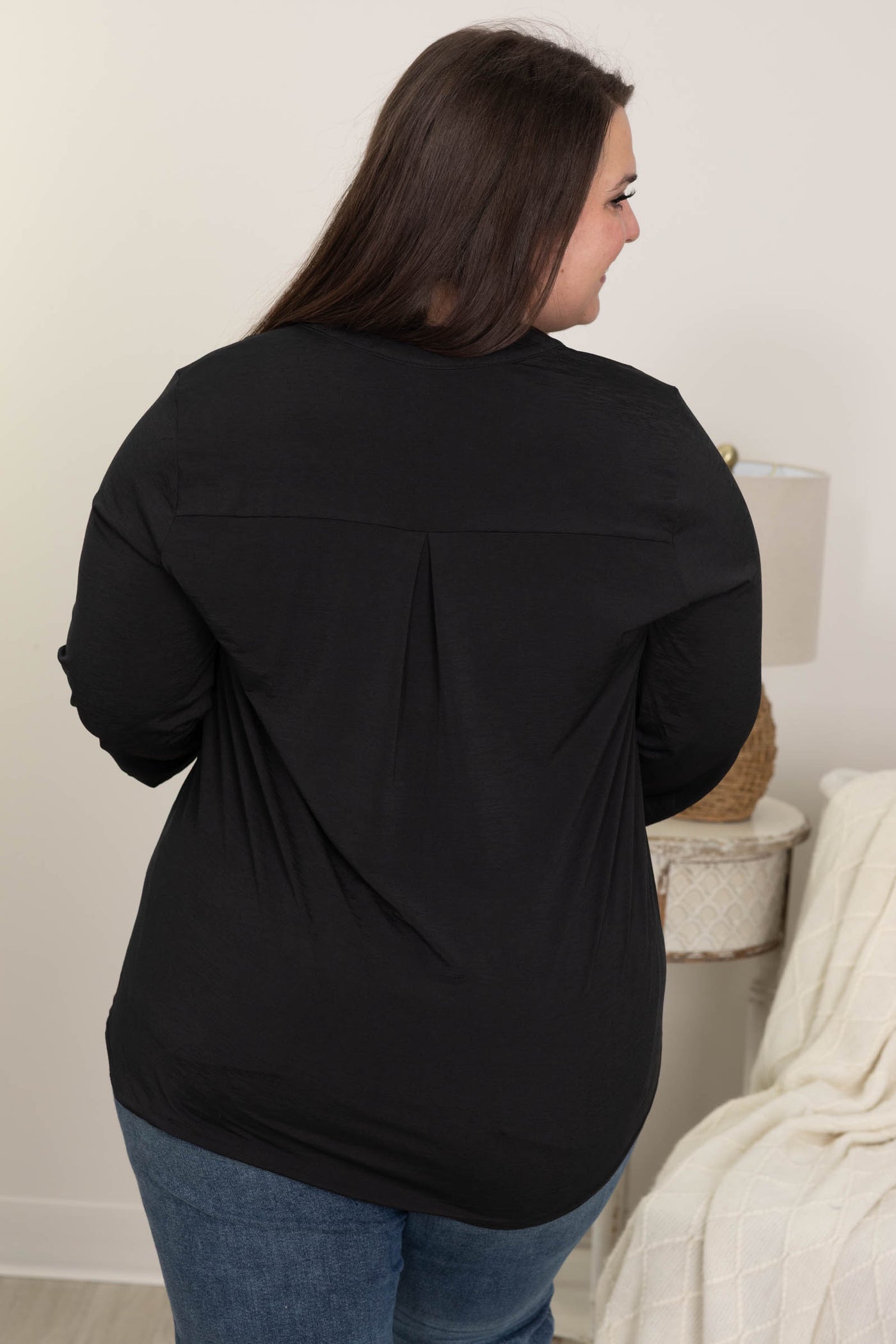 Lizzy Wrinkle Free 3/4 Sleeve Solid Tops