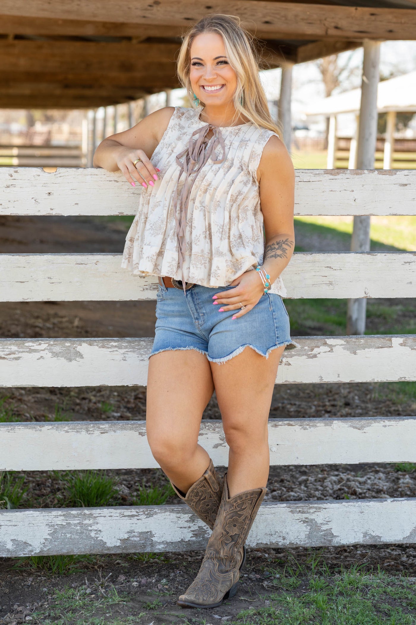 Oatmeal Antique Victorian Garden Blouse