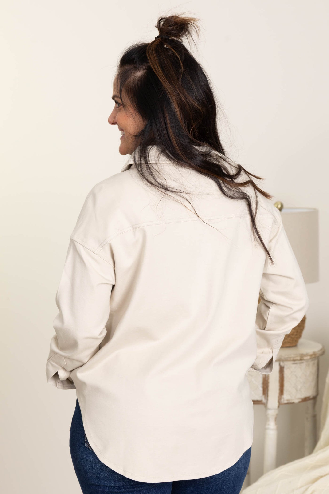 Solid Collared Button Down Shacket