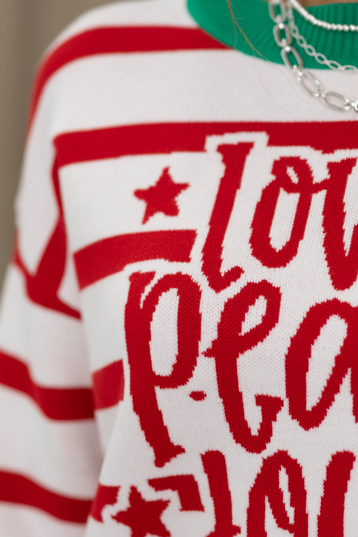 Staccato Red Love Peace And Joy Sweater