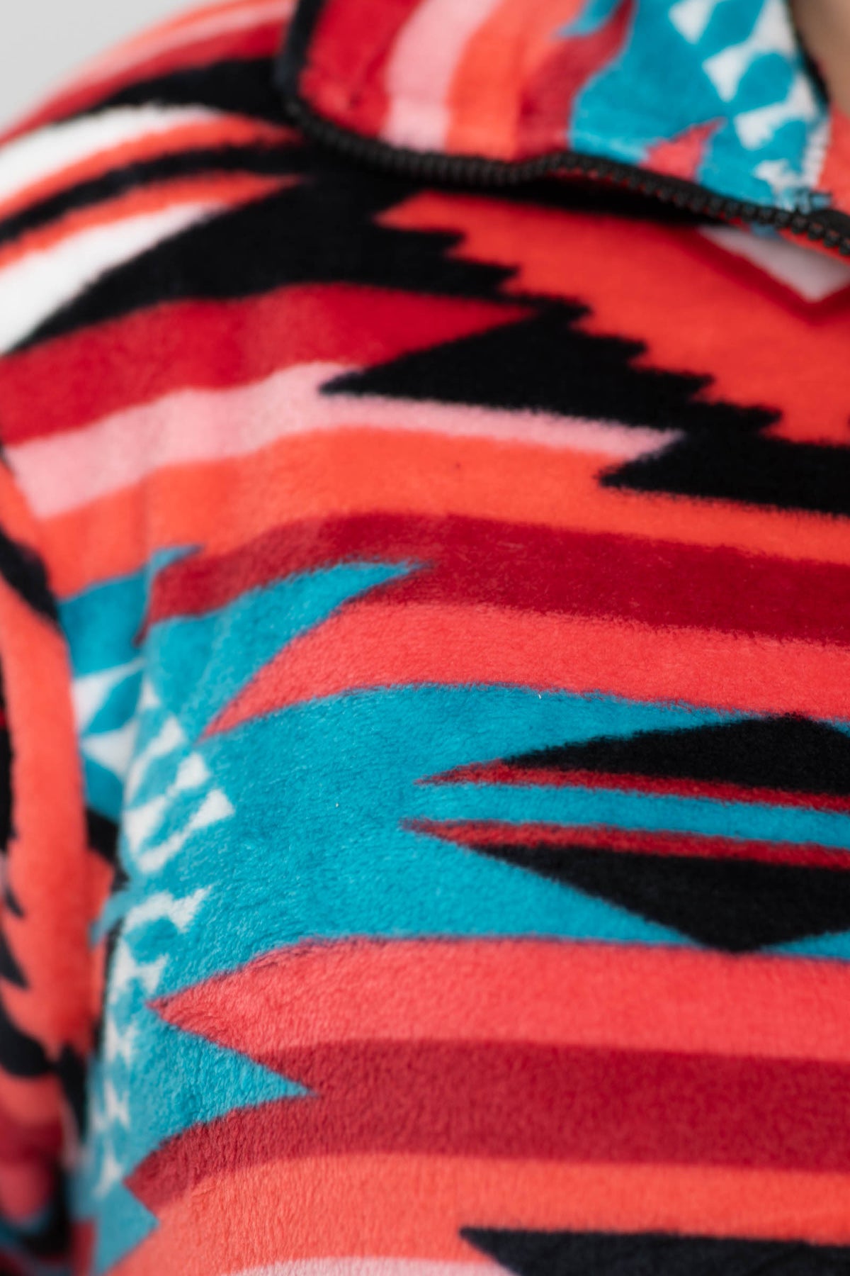 Aztec Print Fleece Quarter Zip Jacket