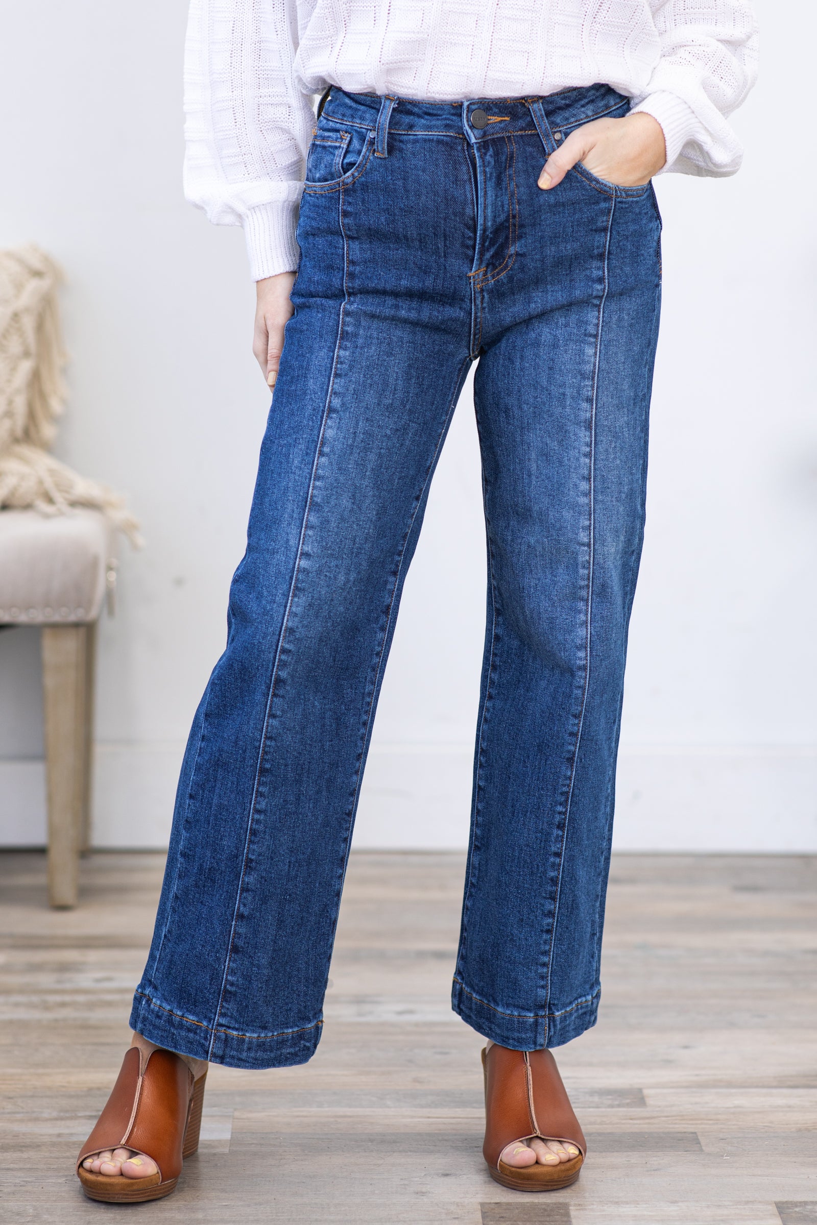 Women's Plus Wide Leg Jeans - High Rise, Ankle & More