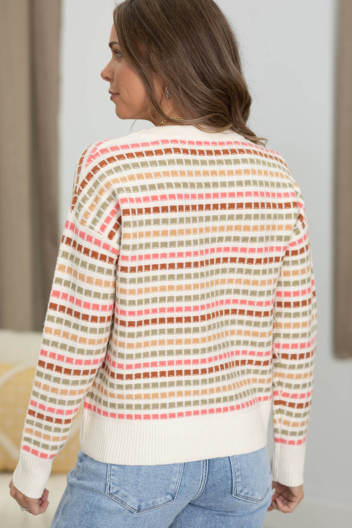 Staccato Multicolor Square Striped Sweater
