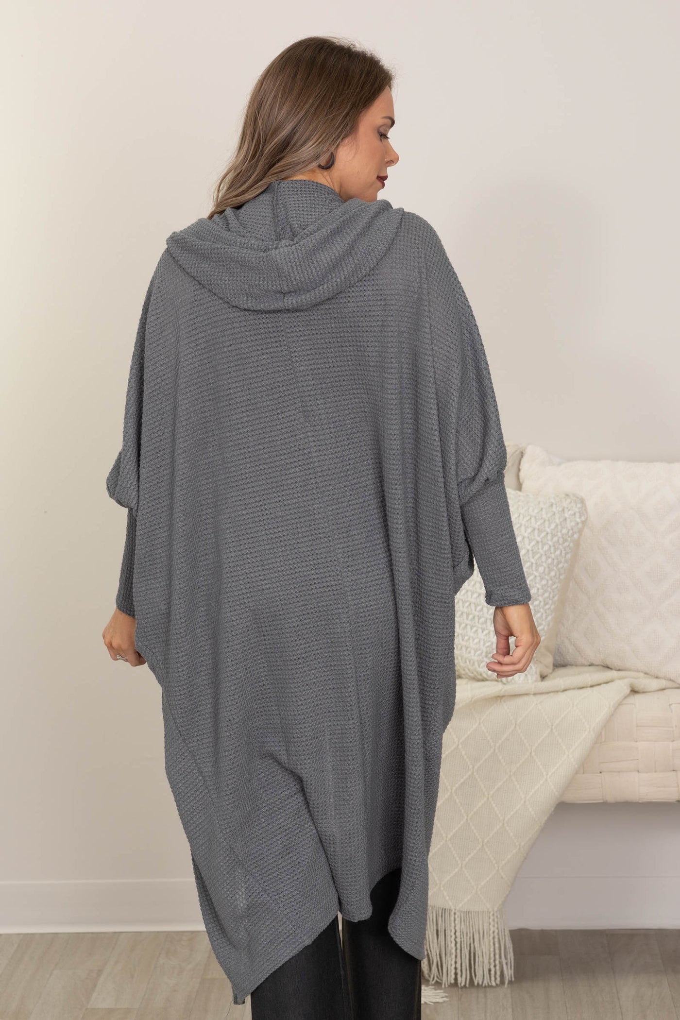 Soft Knit Hoodie Long Open Cardigans
