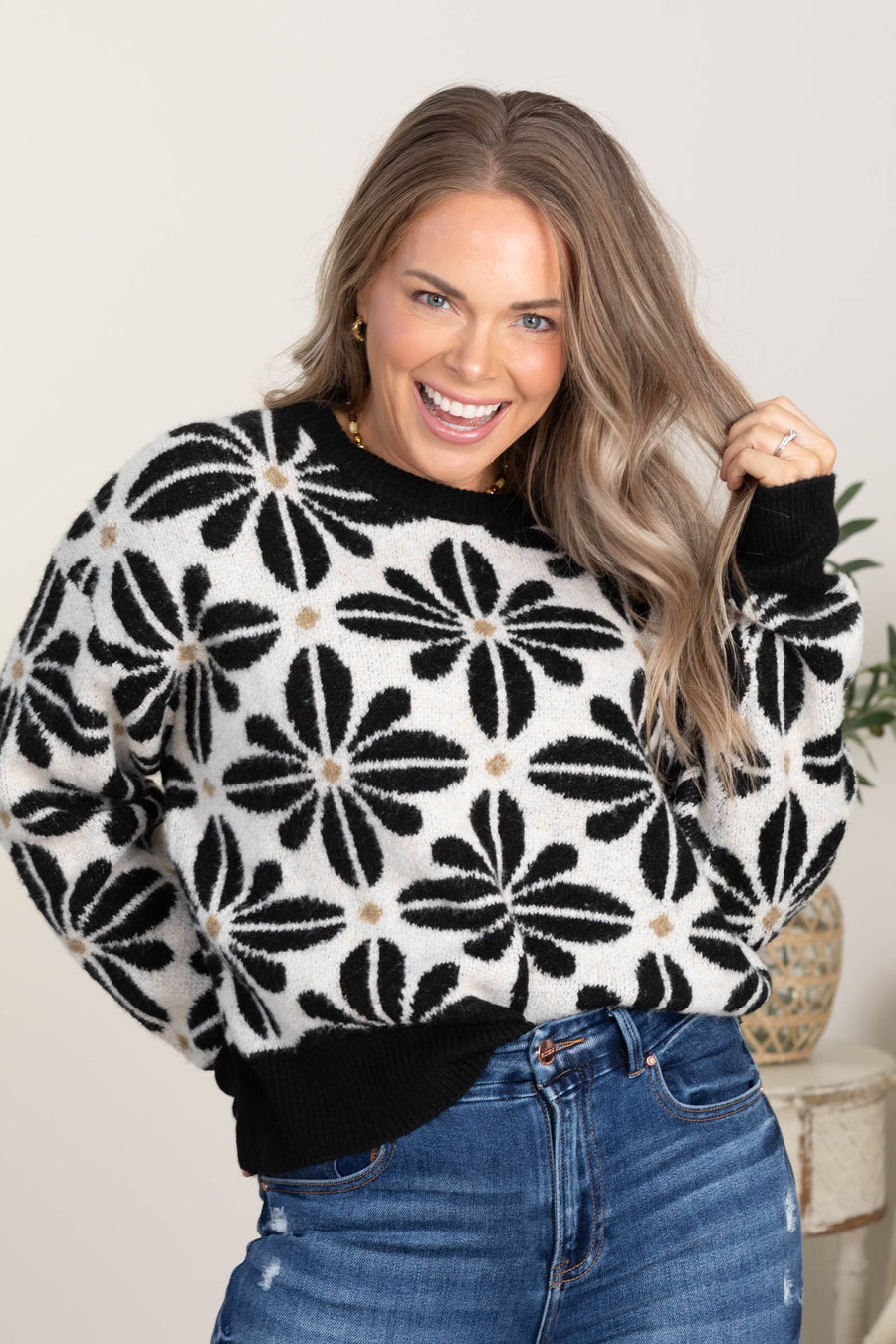 Flower Pattern Sweaters