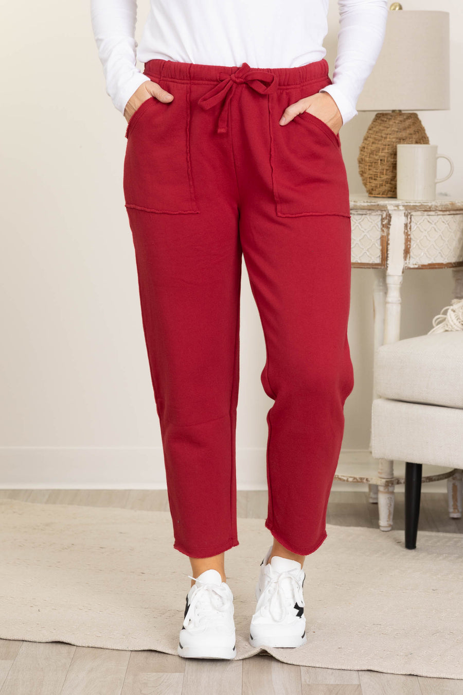 Raw Edge Straight Leg Lounge Pants