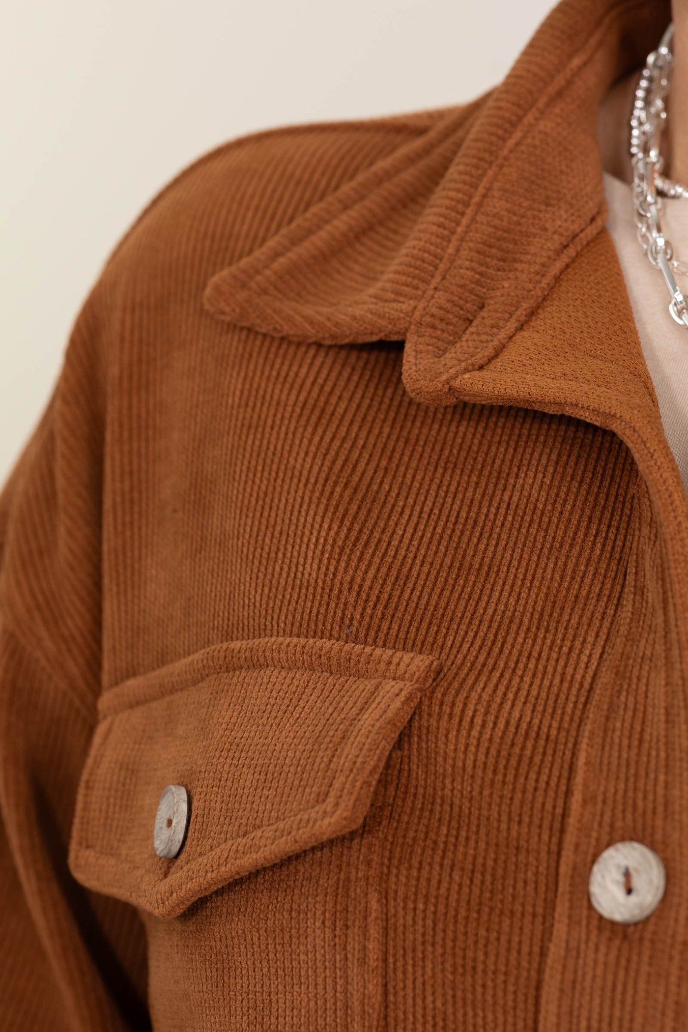 Soft Corduroy Button Up Shackets