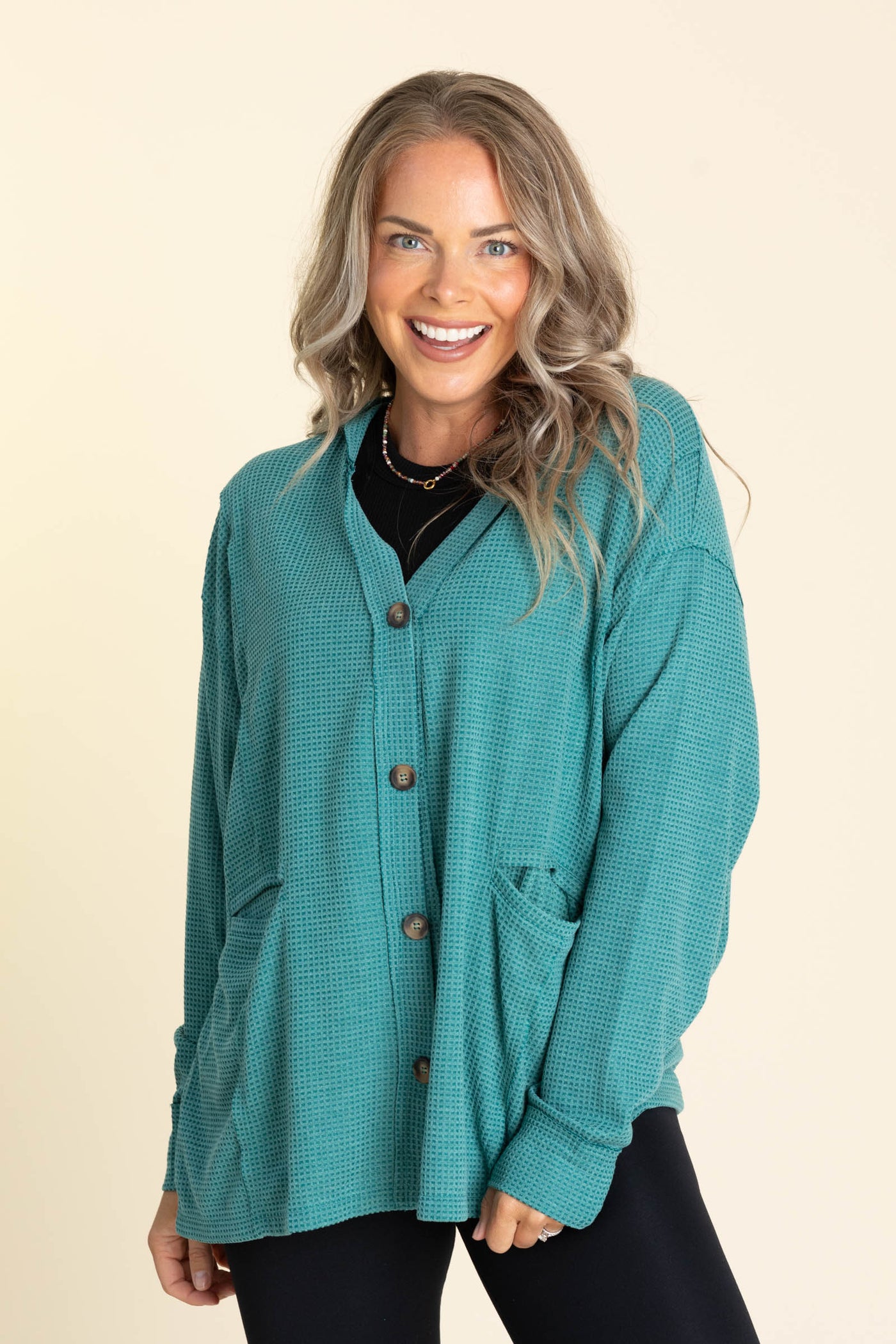 Knit Button Up Cardigans With Pockets