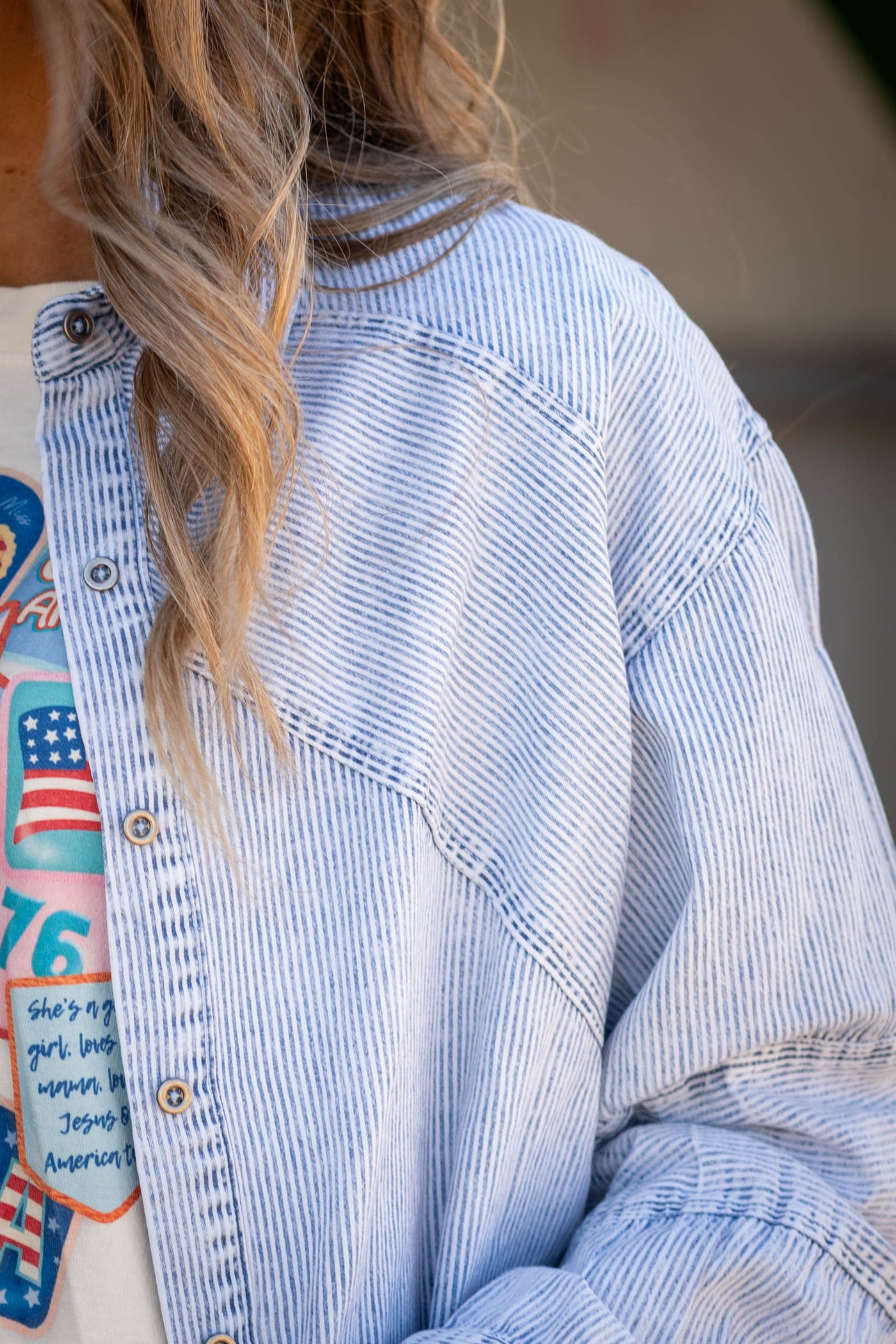 Mineral Washed Navy Button Down