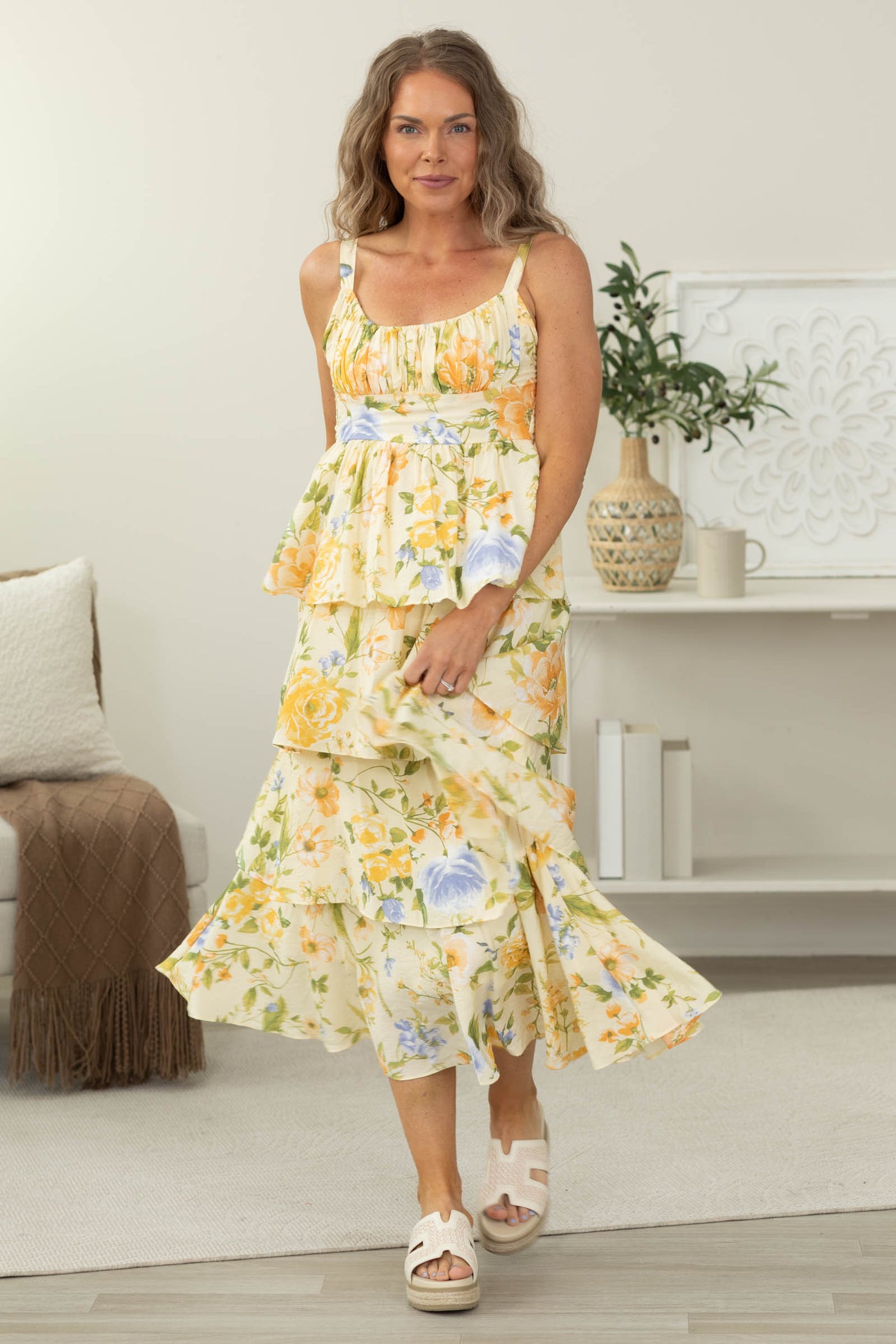 butter yellow dress midi knee length dresses for ladies Butter Yellow Colorado Midi Dress
