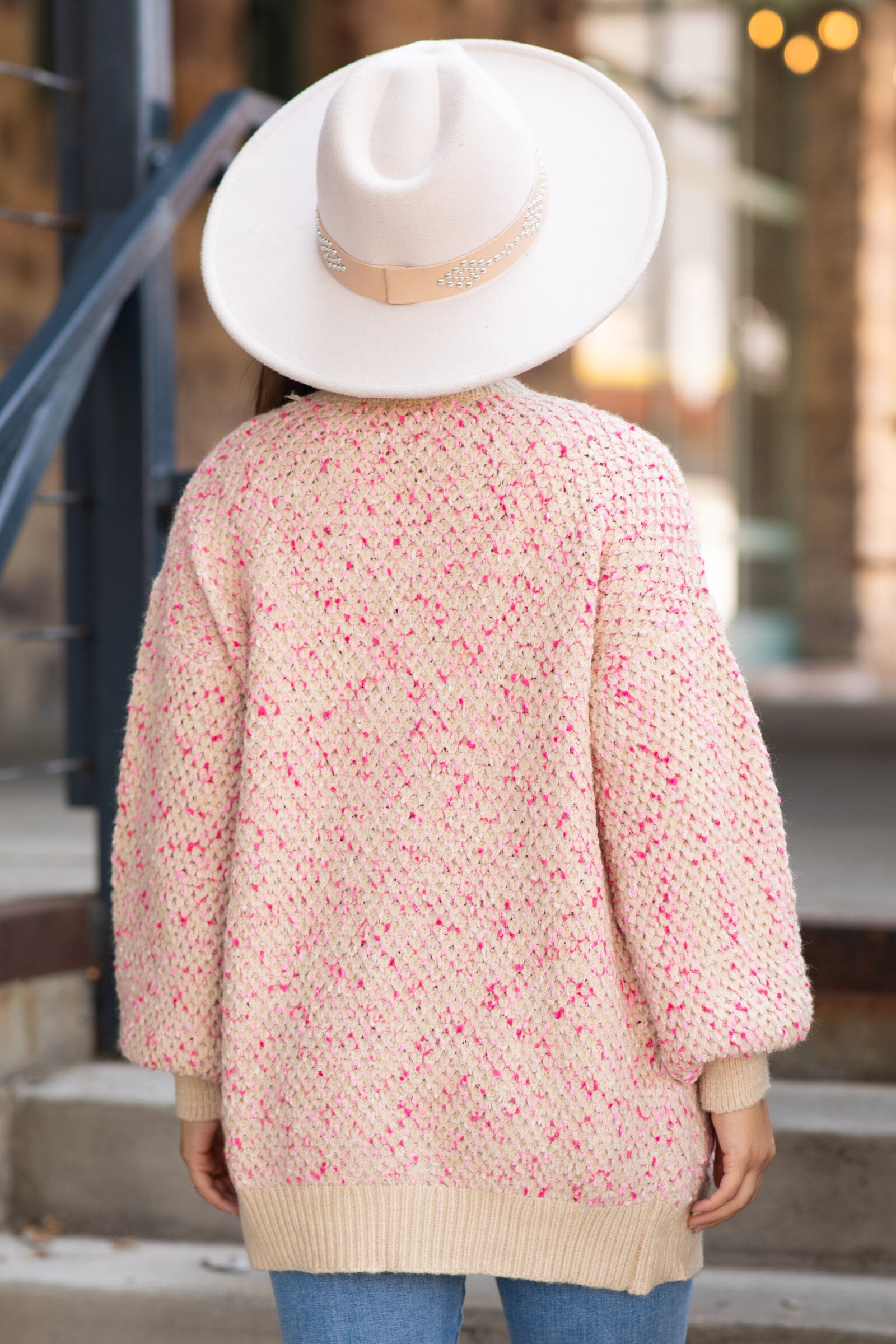 Tan and Pink Marled Cardigan - Filly Flair