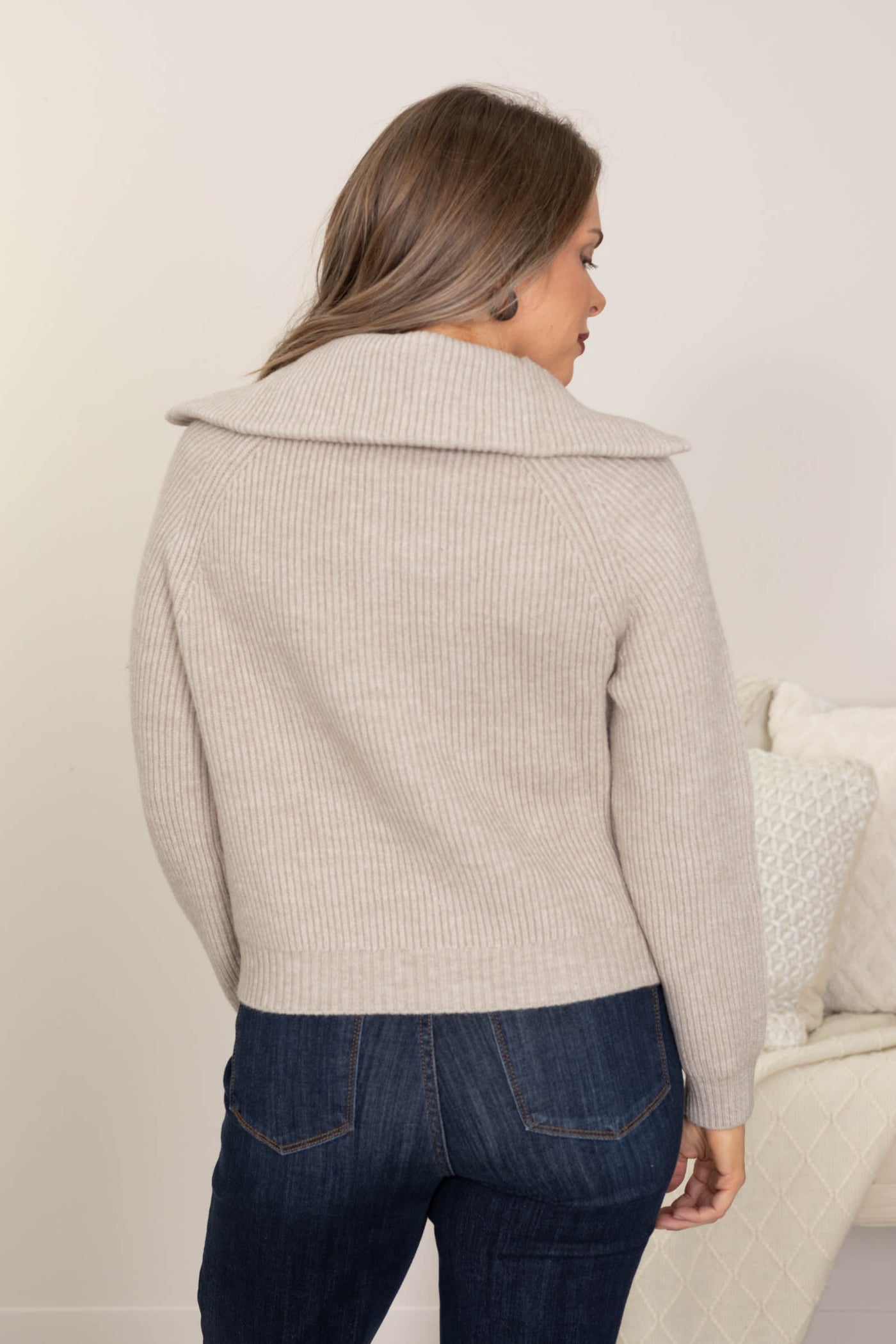 Luxe Funnel Neck Double Zipper Sweater Jackets