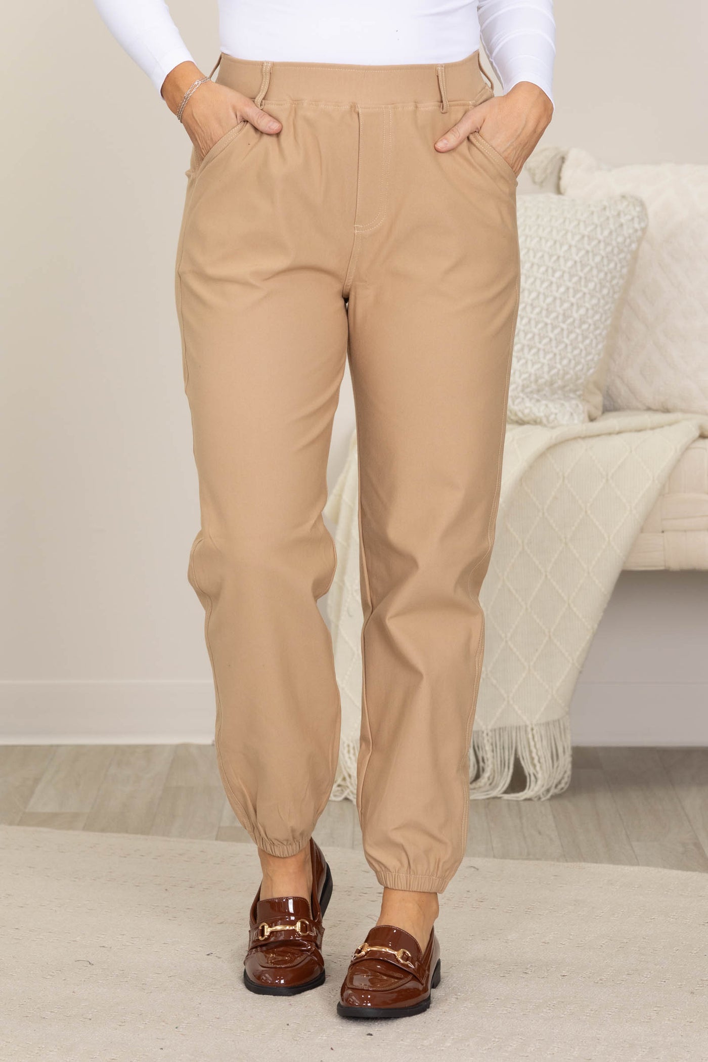 Classic Solid Straight Leg Jogger Pants