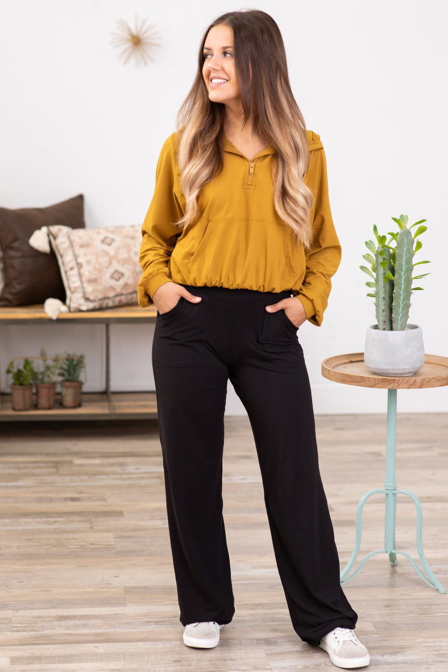 Black Buttery Soft Straight Leg Yoga Pants - Filly Flair