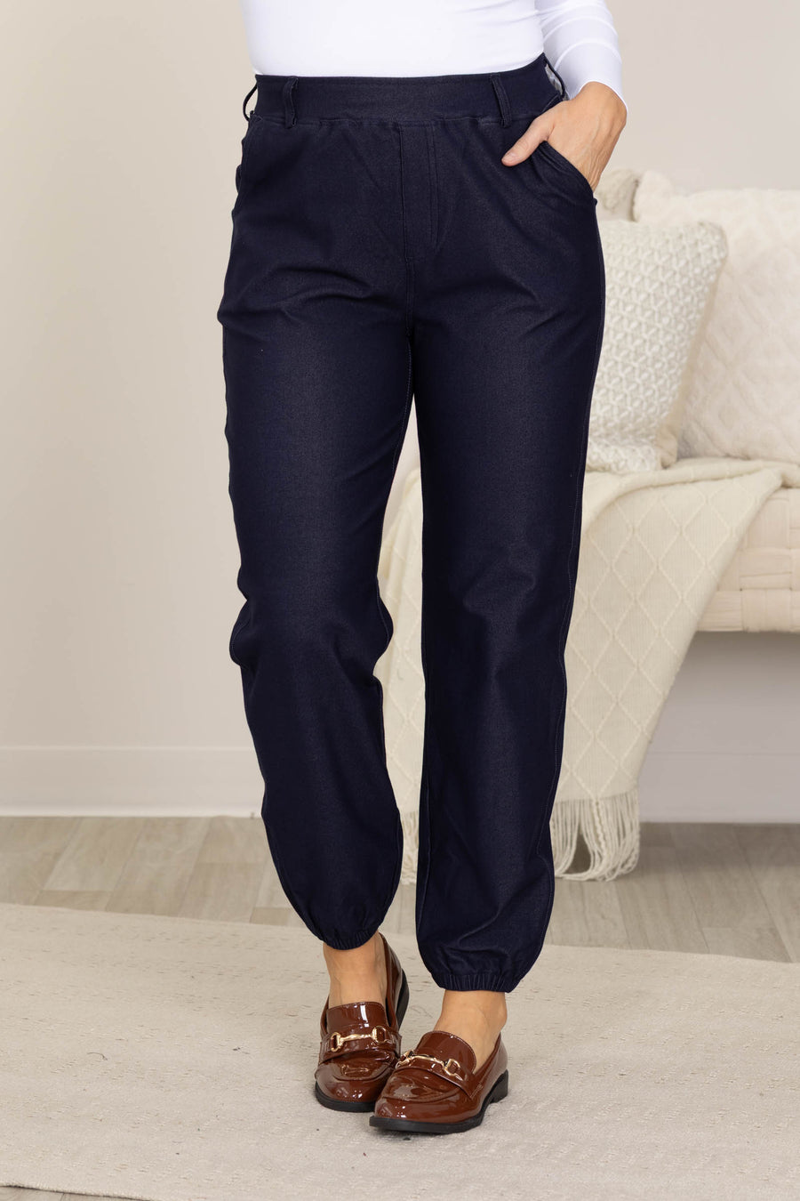 Classic Solid Straight Leg Jogger Pants