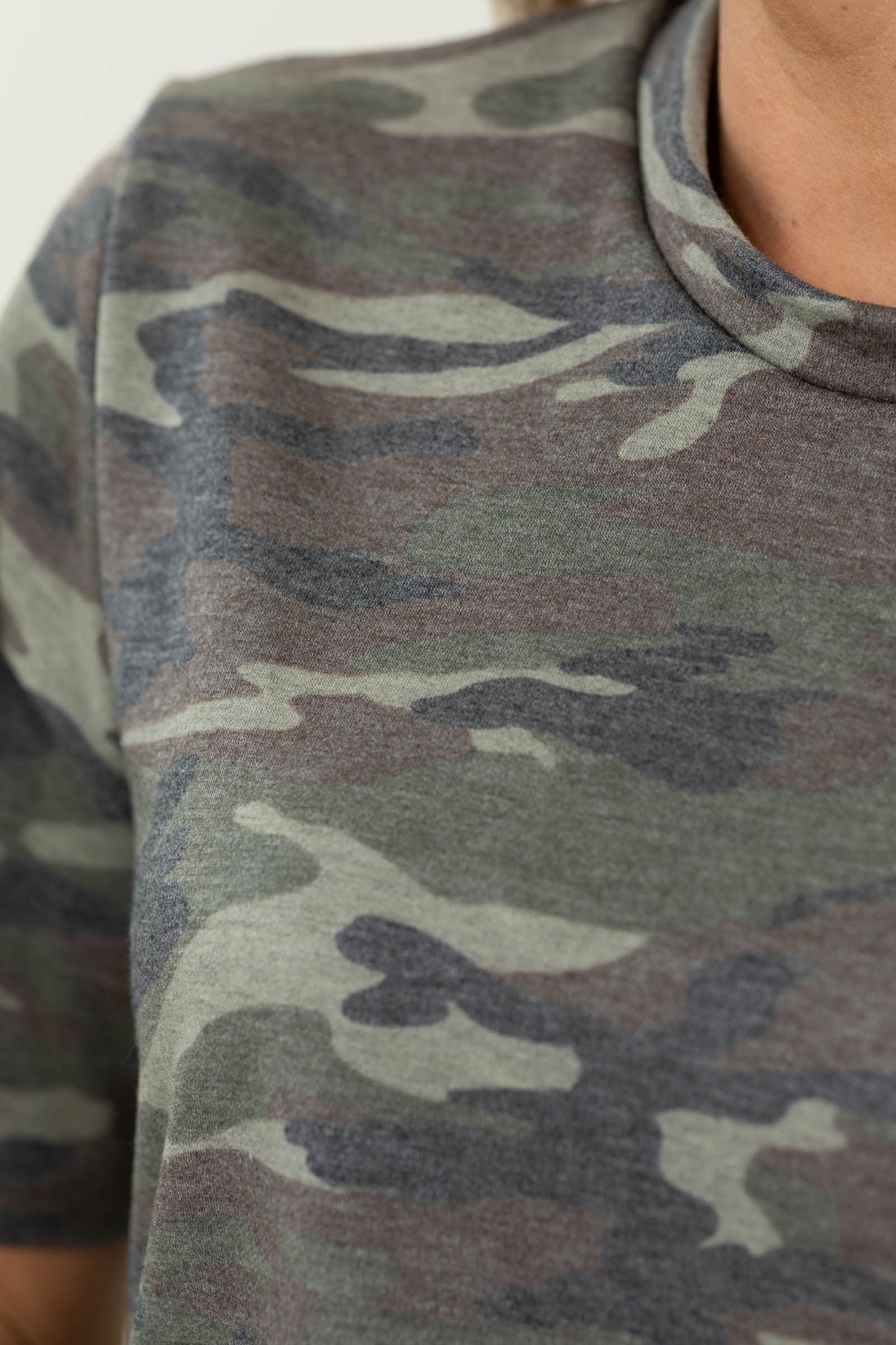 Super Soft French Terry Camo Top By Filly Flair