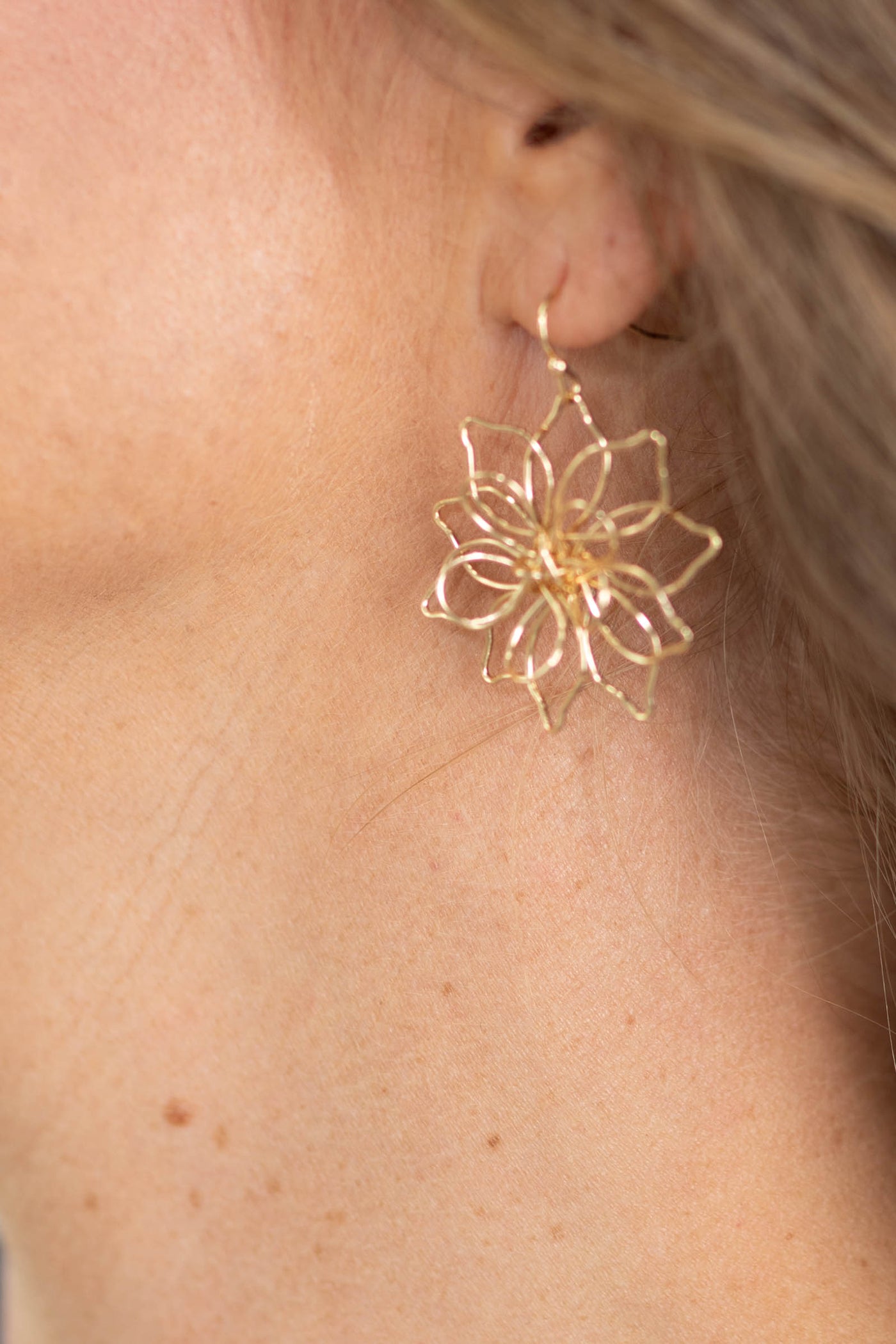 Gold Flower Earrings
