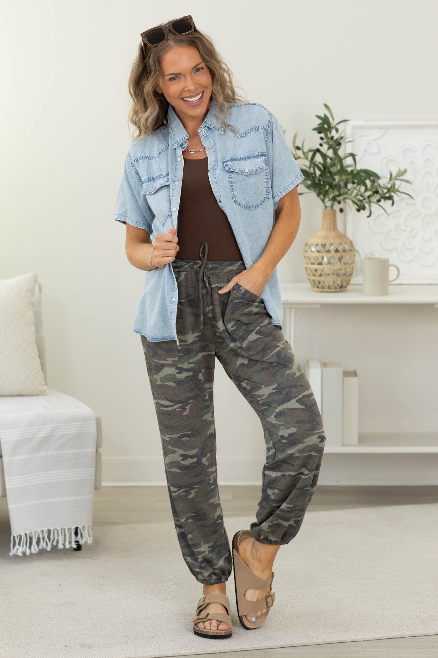Super Soft French Terry Camo Joggers By Filly Flair