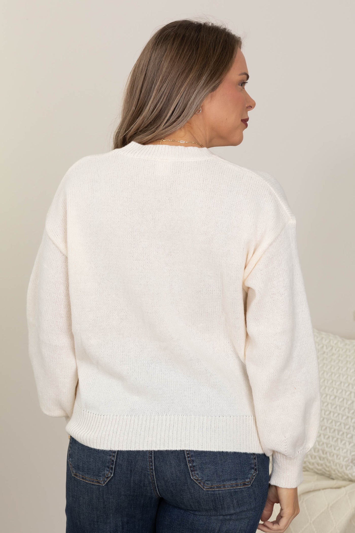 Ivory With Yellow Daisies Sweater
