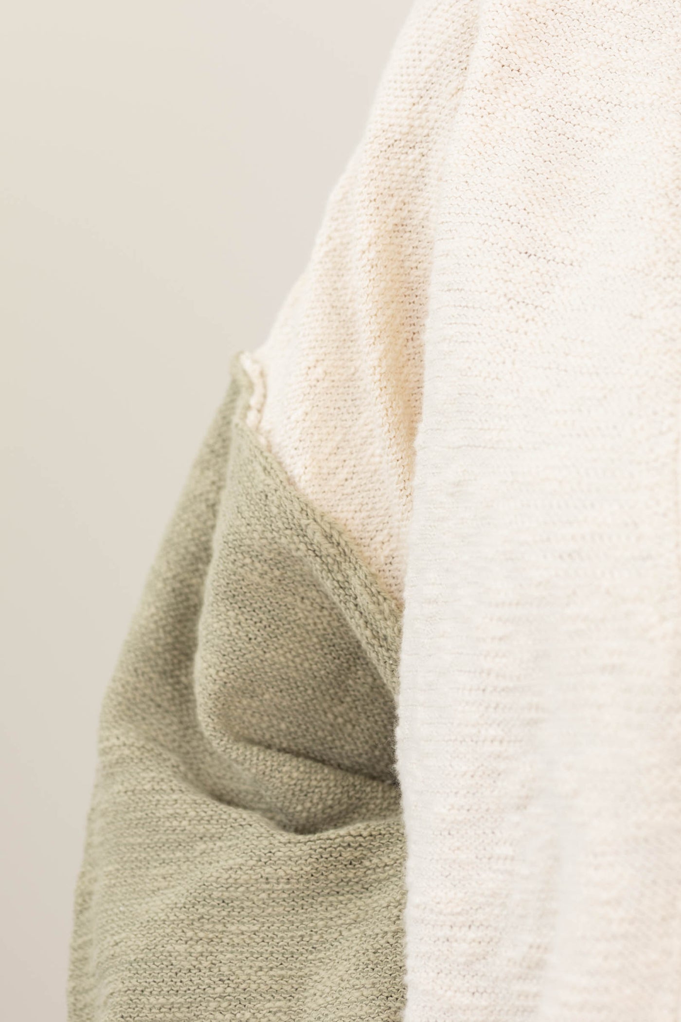Sage and Cream Colorblock Cardigan