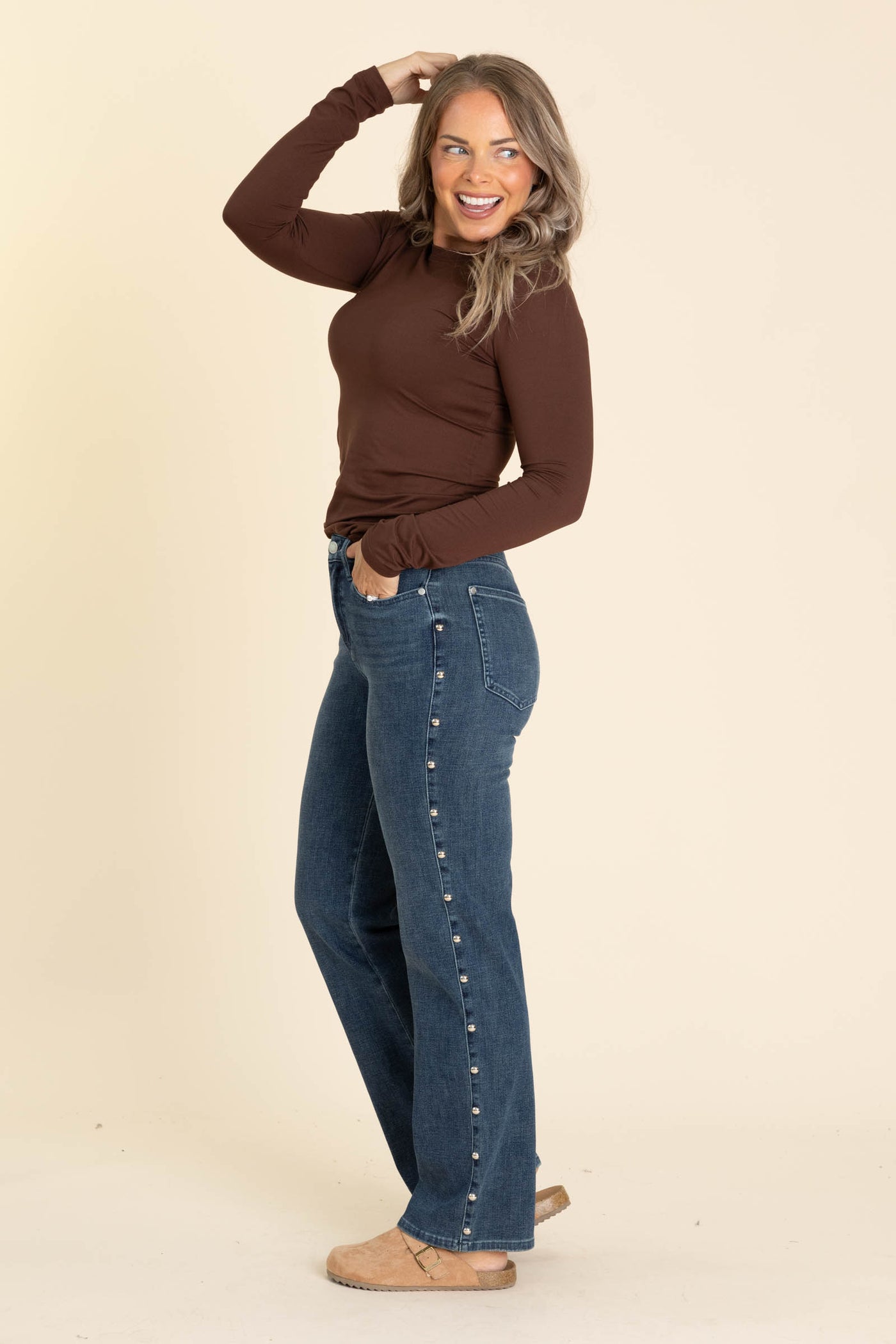 Judy Blue Straight Dome Studs Detail Jeans