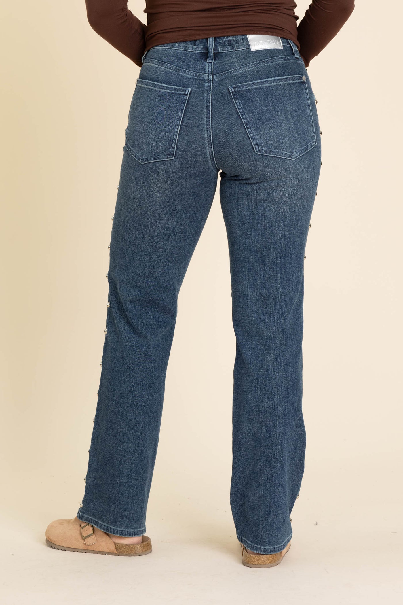 Judy Blue Straight Dome Studs Detail Jeans
